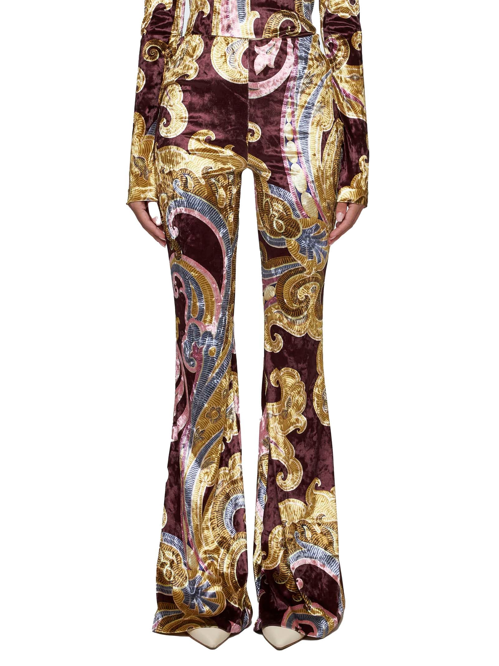 Shop Etro Pants In Stampa F.do Moro