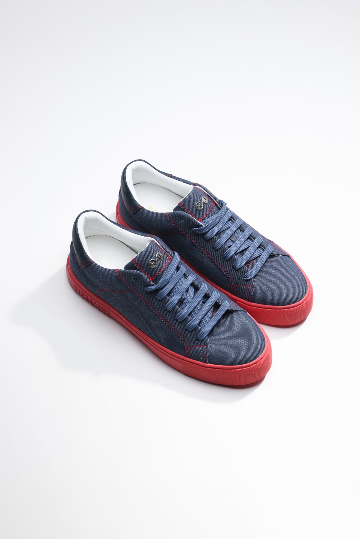 Hide&amp;jack Low Top Sneaker - Essence Denim Blue Red In White