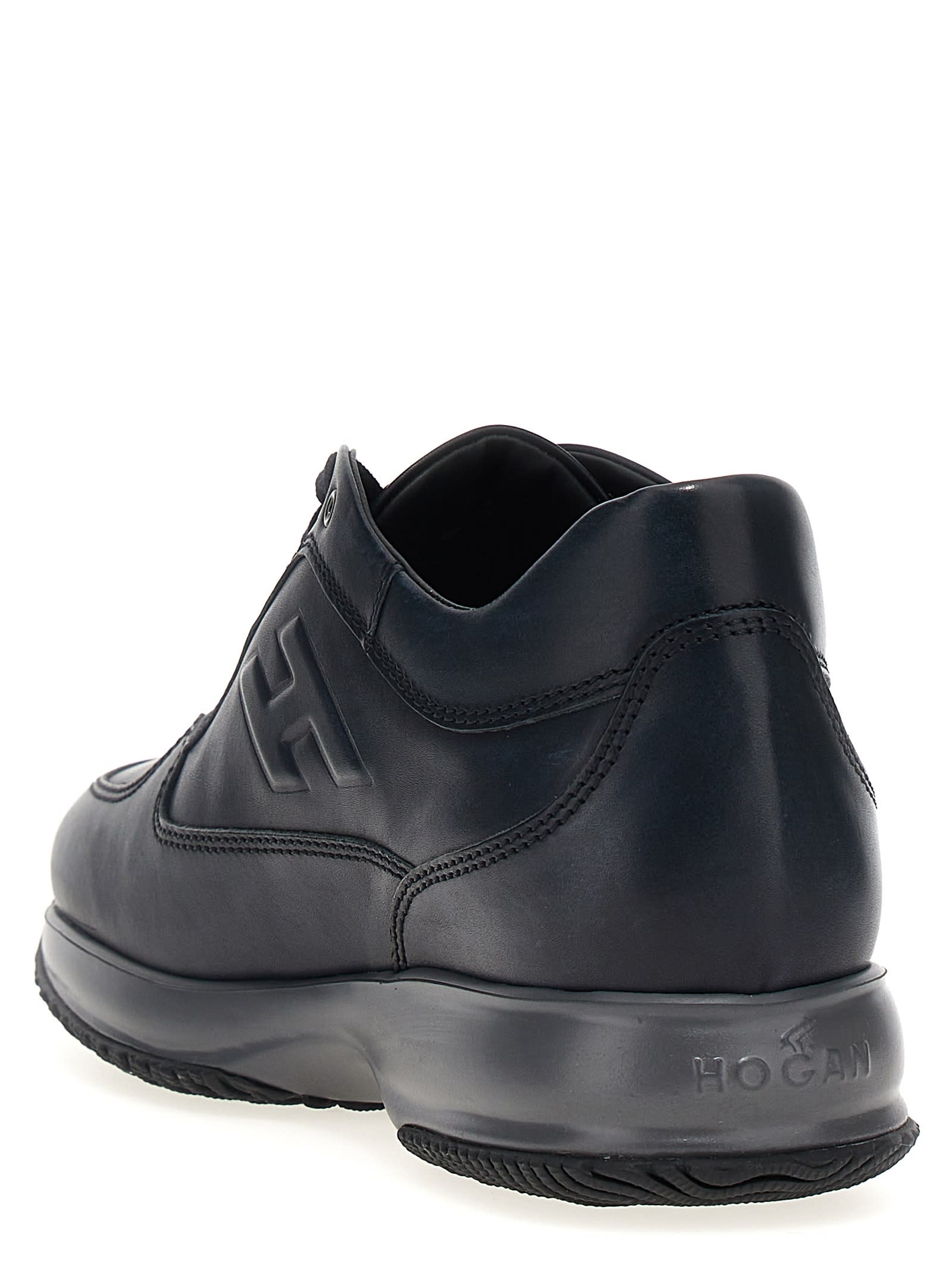 Shop Hogan Interactive H Sneakers In Black