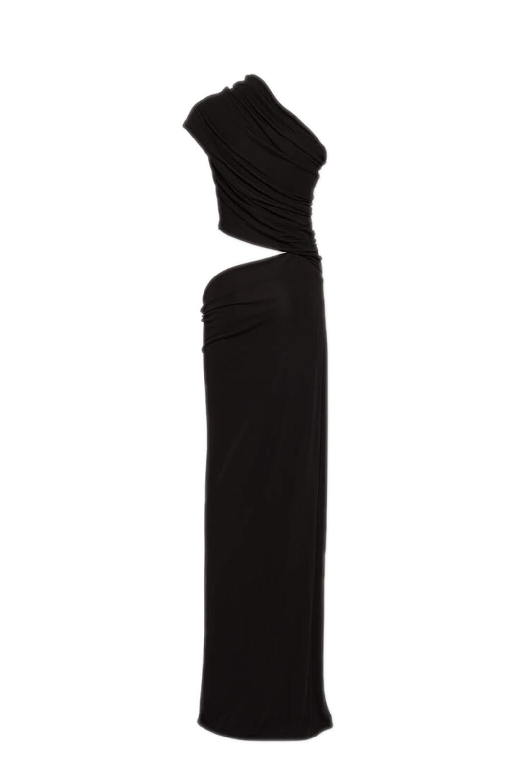 Shop Dsquared2 Asymmetric Maxi Dress In Black