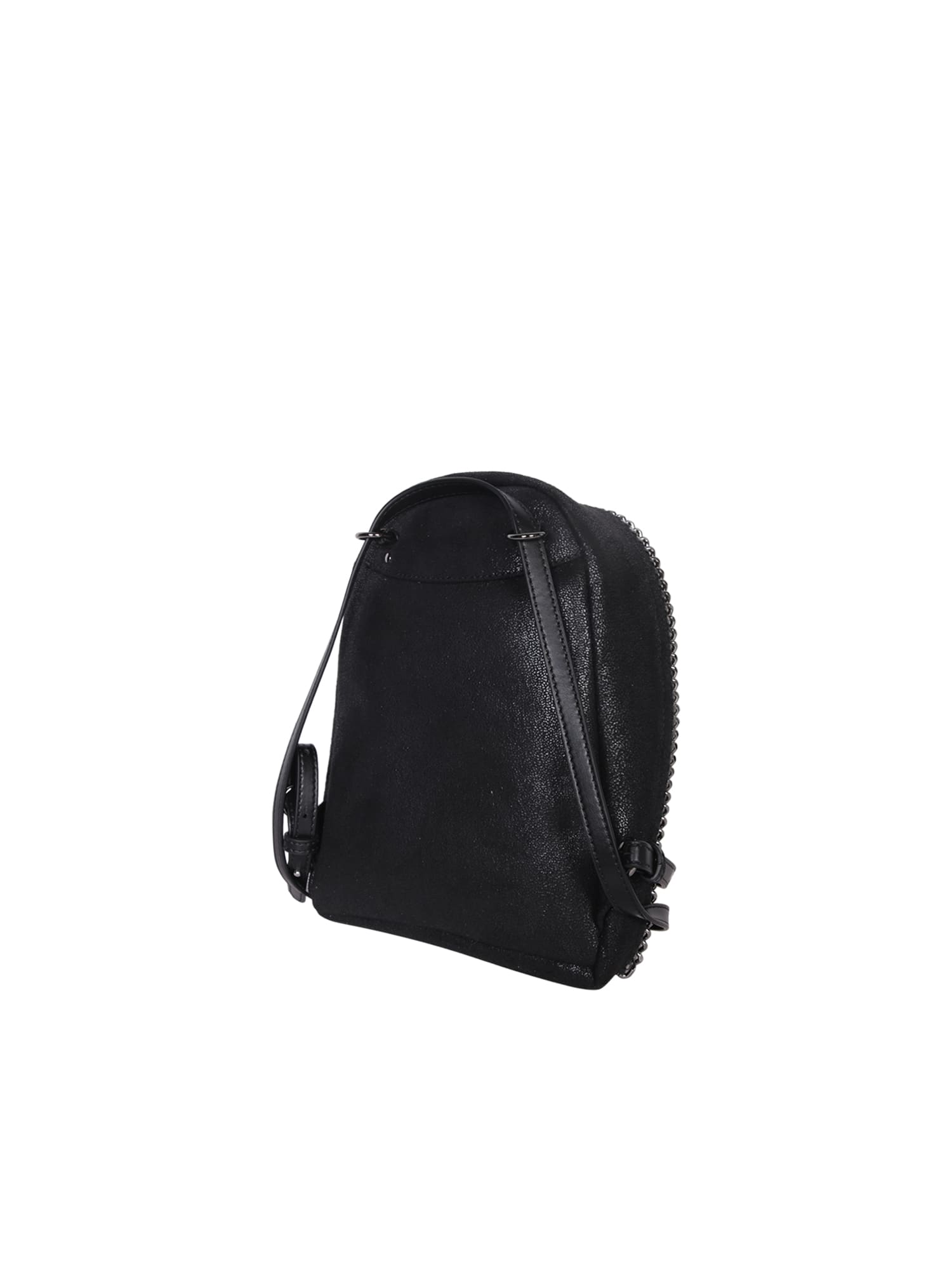 Shop Stella Mccartney Falabella Black Silver Backpack