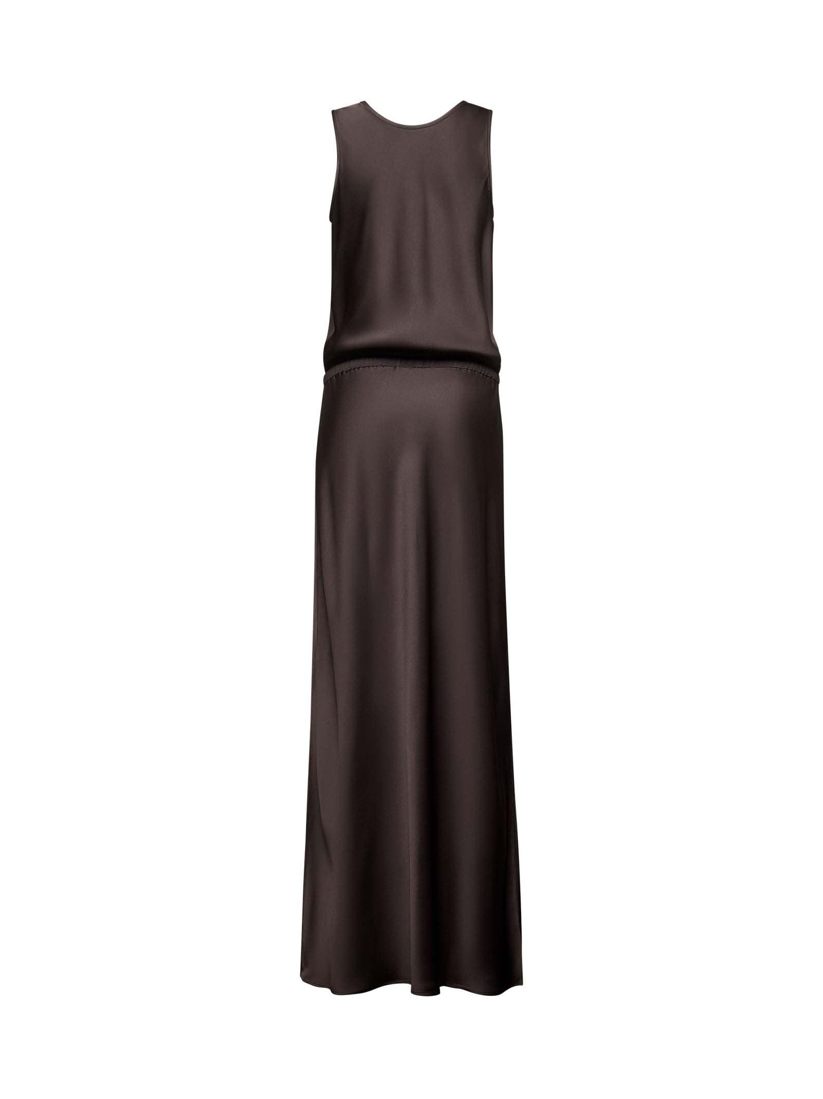 Brunello Cucinelli Maxi Dress With Drawstring Waist In Brown