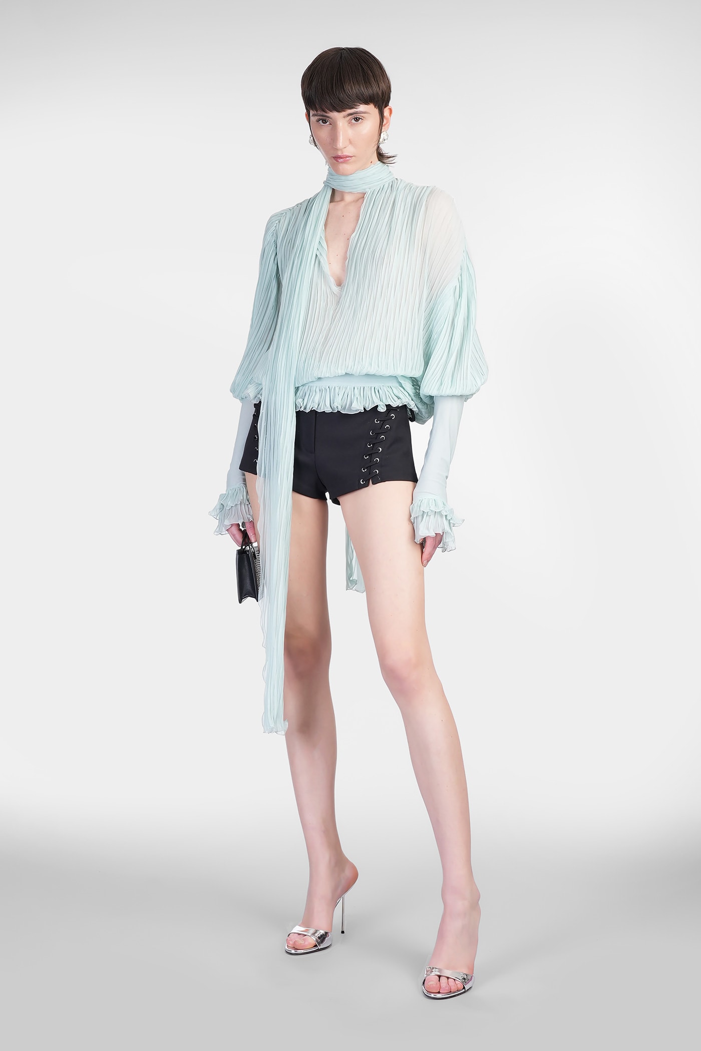 Blumarine Shorts In Black Polyamide