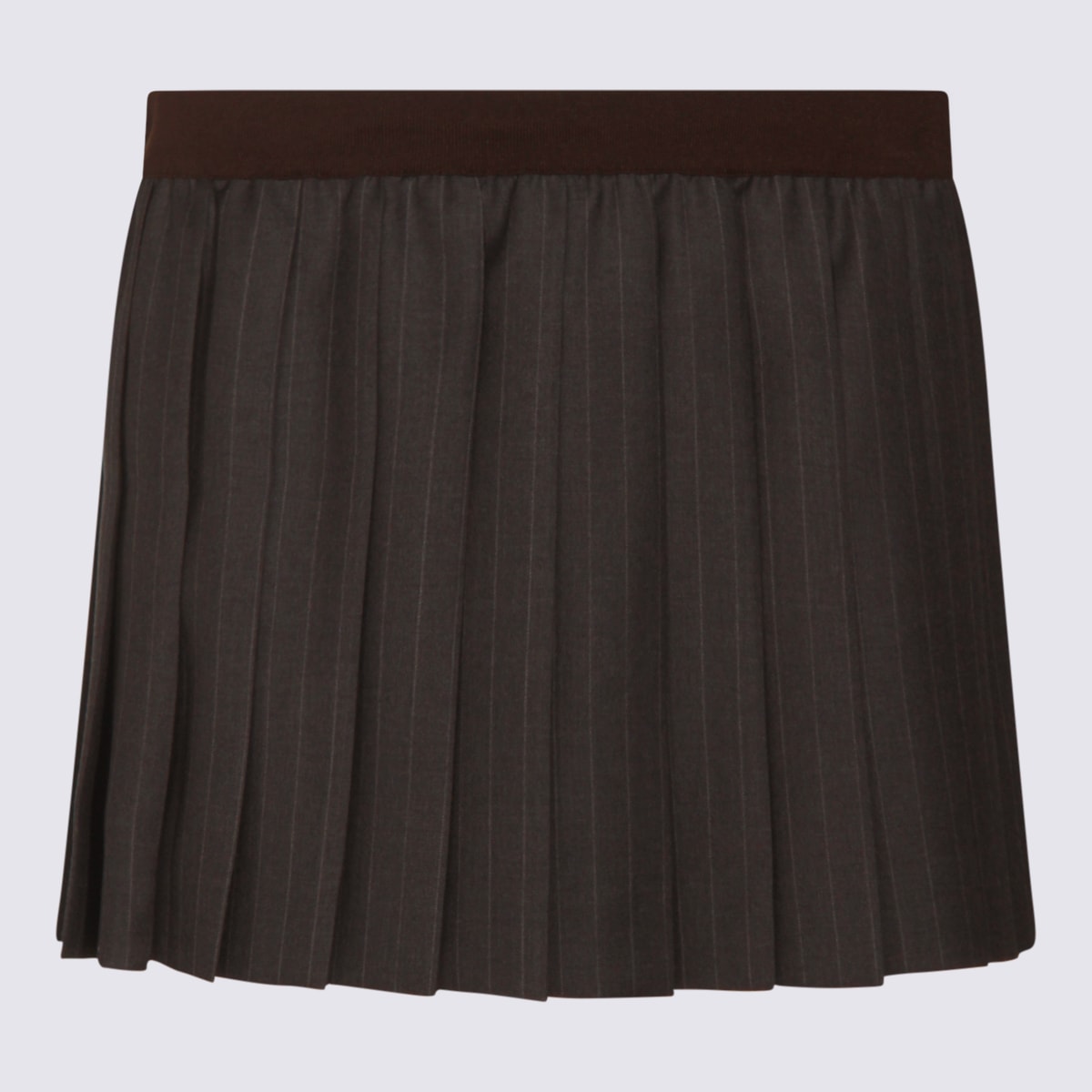Miu Miu Grey Wool Skirt In Gray