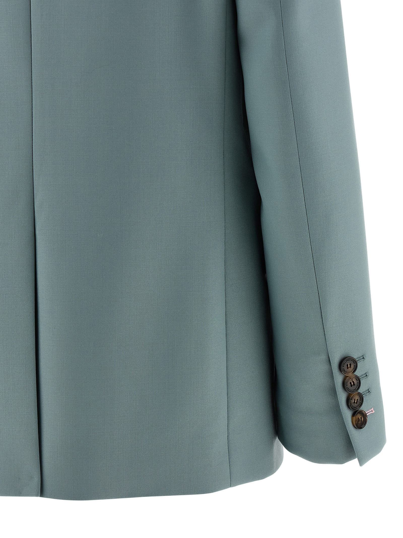 Stella Mccartney Tailored Double-breasted Wool Blazer With Peak Lapels In Blue