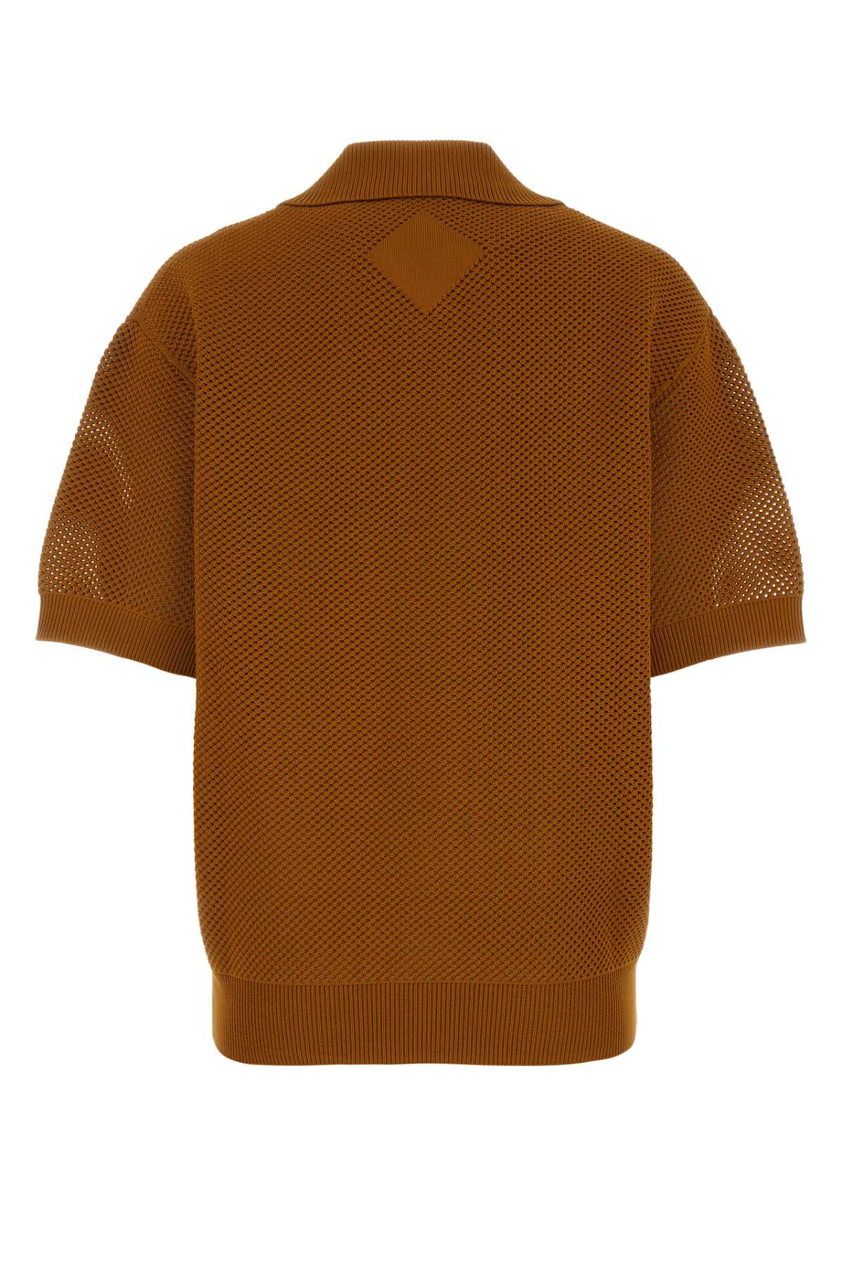 Shop Mcm Caramel Polyester Polo Shirt In Cognac