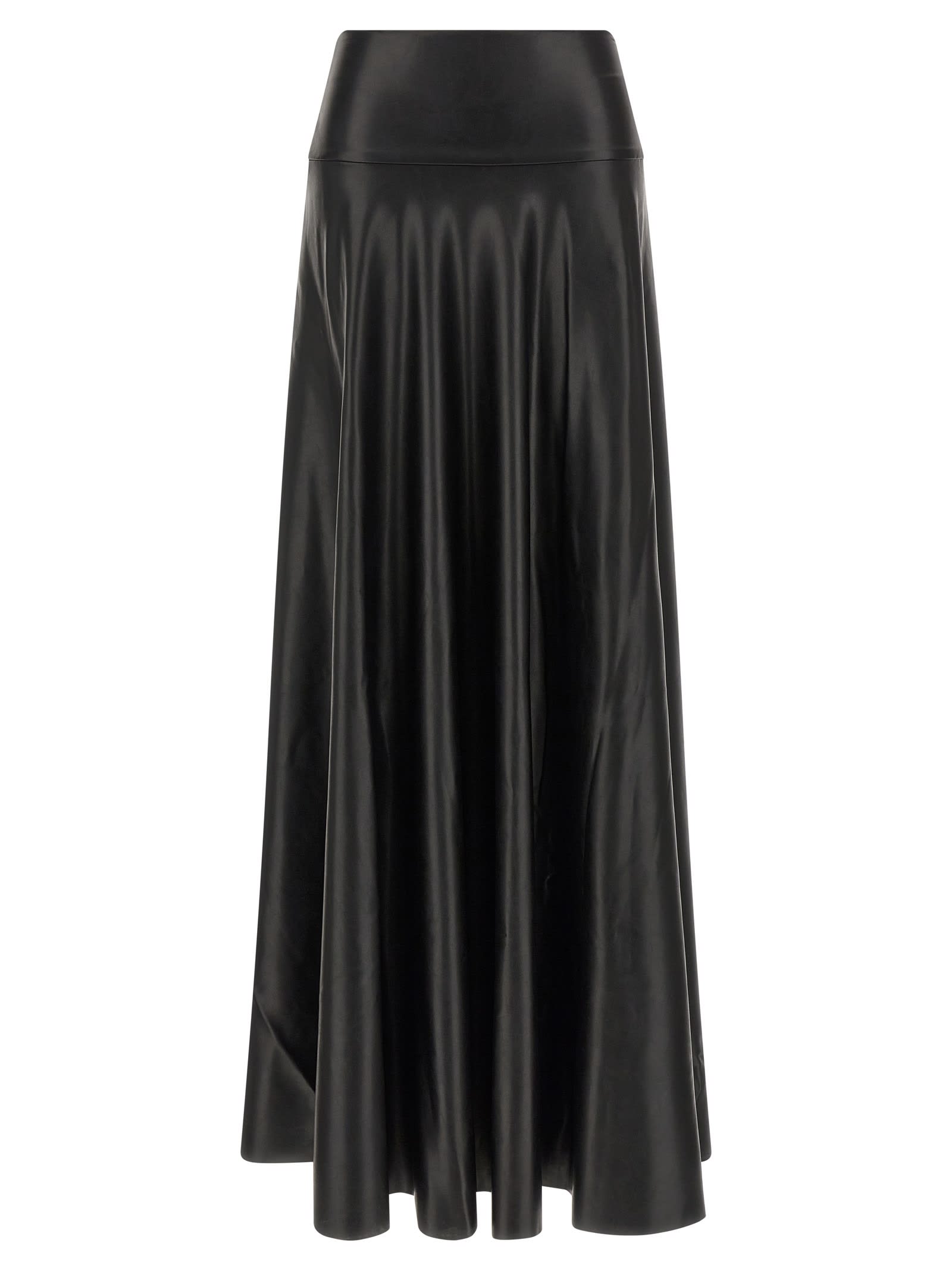 Norma Kamali Flared Skirt To Floor Skirt In Black
