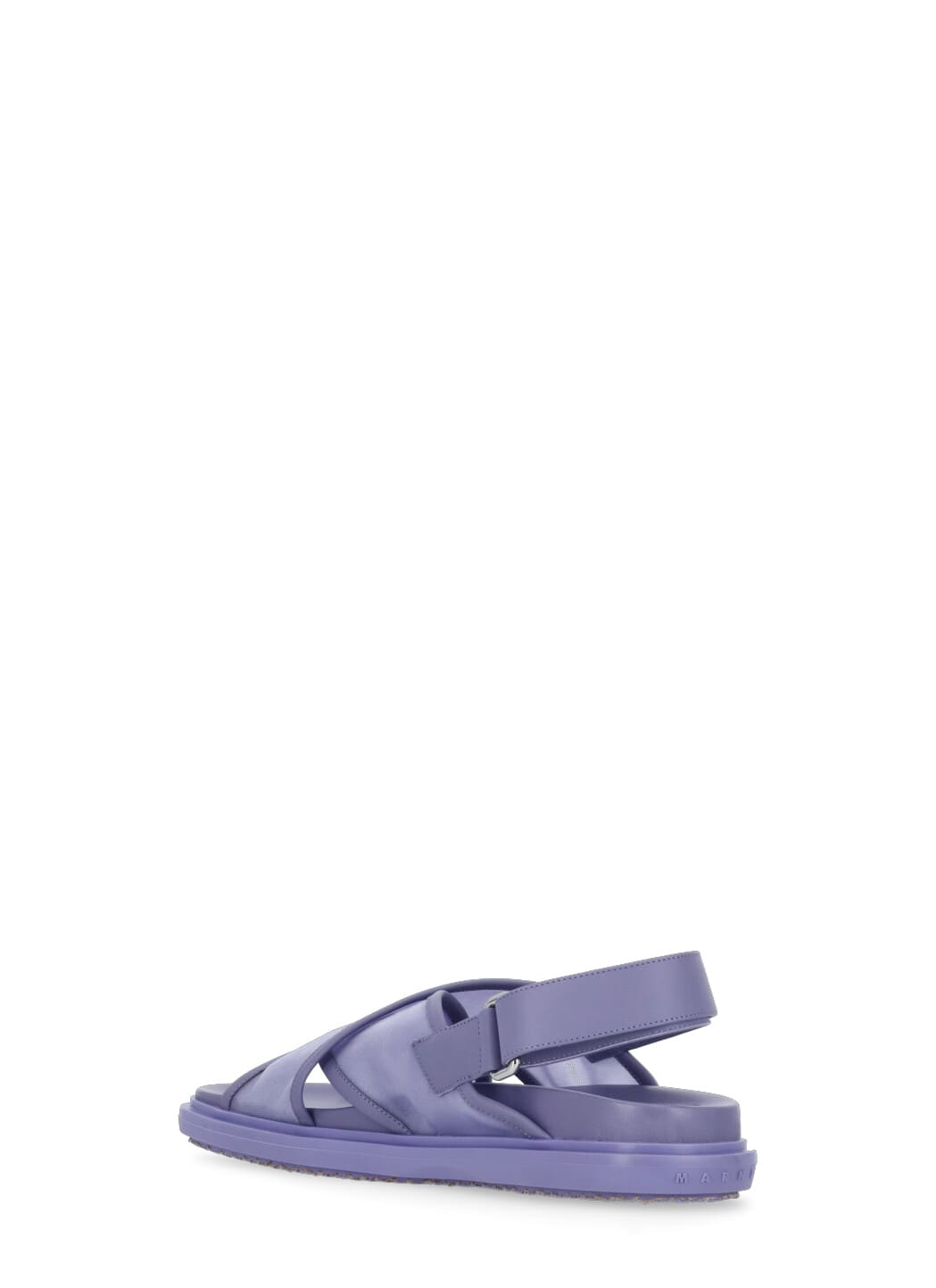 Shop Marni Logoed Sandals In Purple