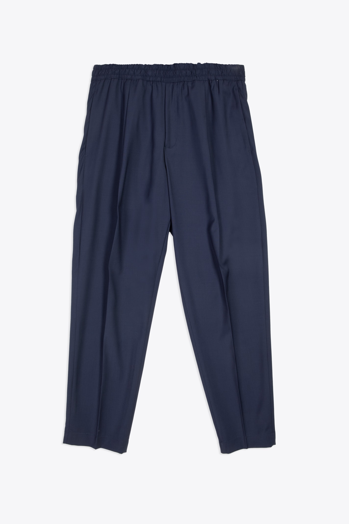 Pantalone Blue wool tailored pant with elastic waistband - Savoys