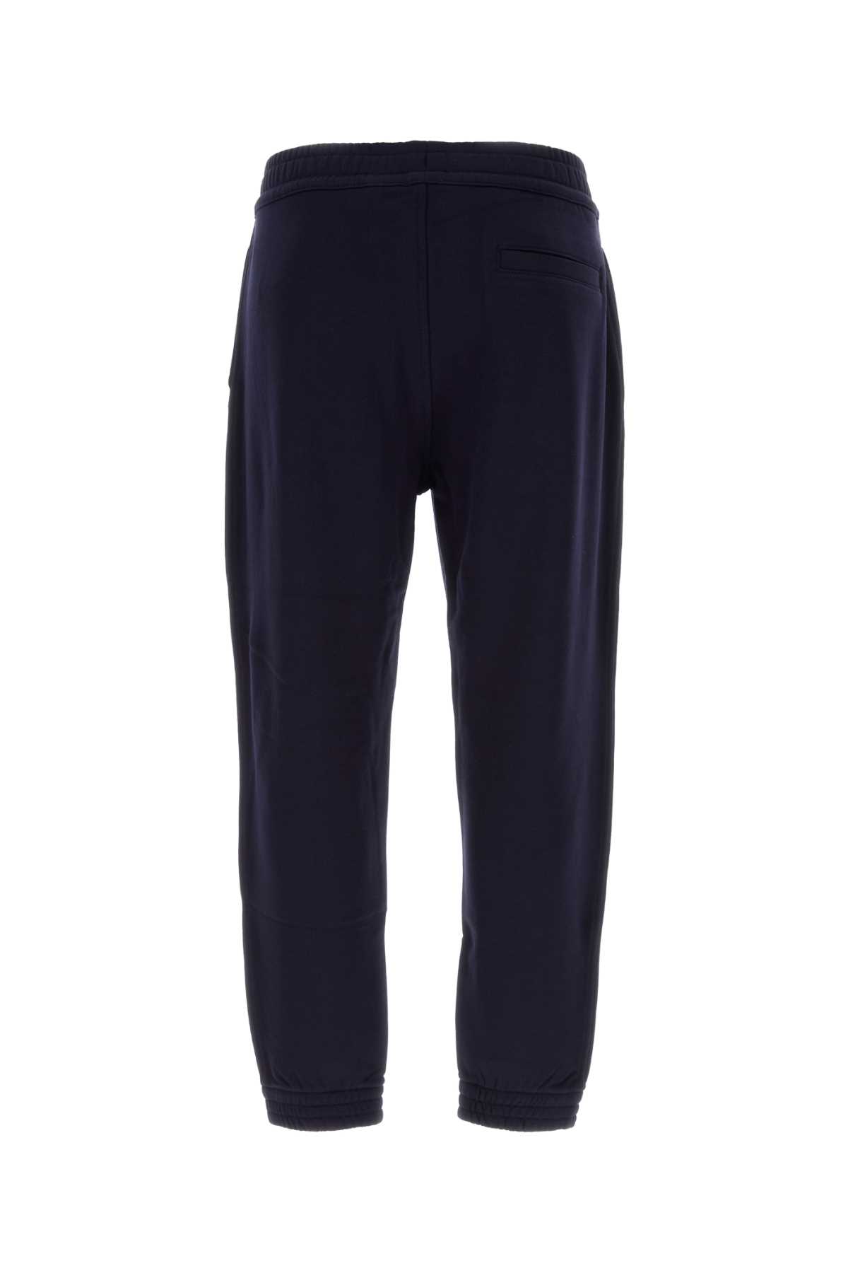 Shop Burberry Blue Cotton Joggers In Smokednavy