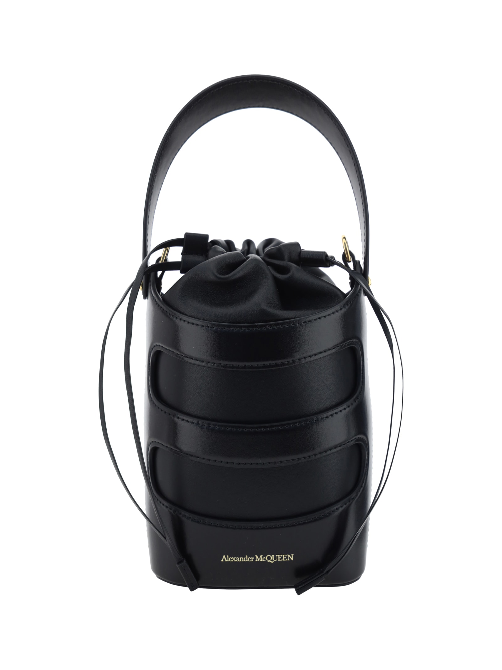 Shop Alexander Mcqueen The Rise Mini Bucket Bag In Black