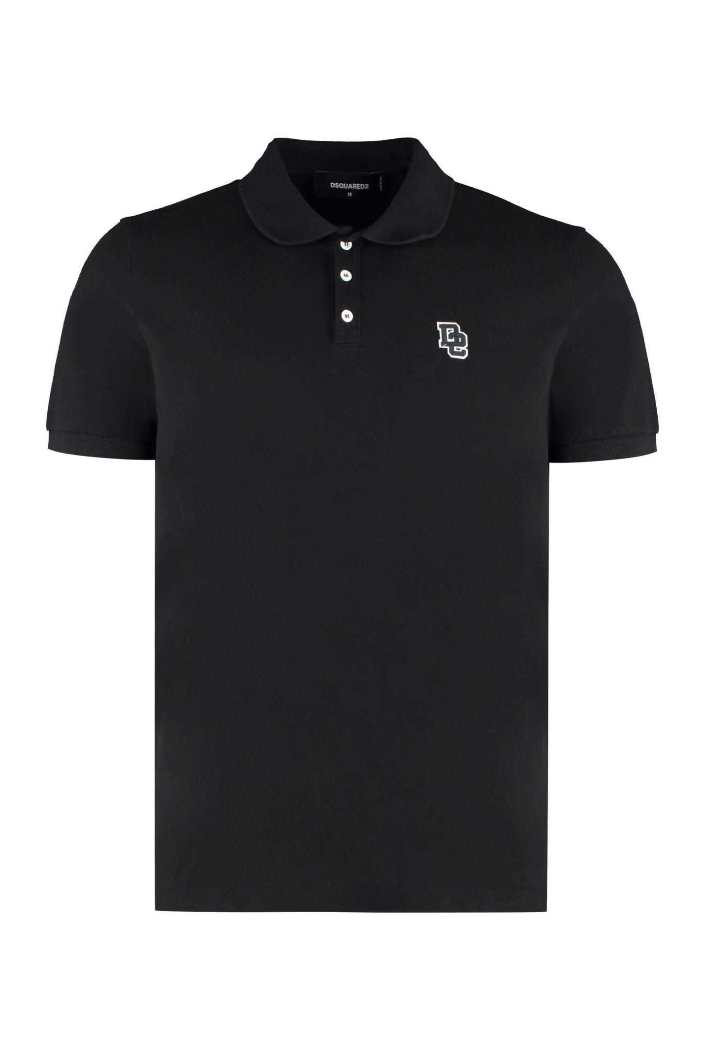 Shop Dsquared2 Cotton-piqué Polo Shirt In Black