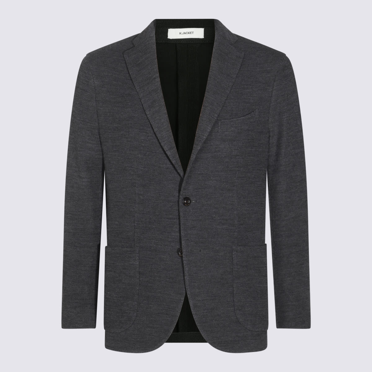 Shop Boglioli Grey Wool Blazer In Black