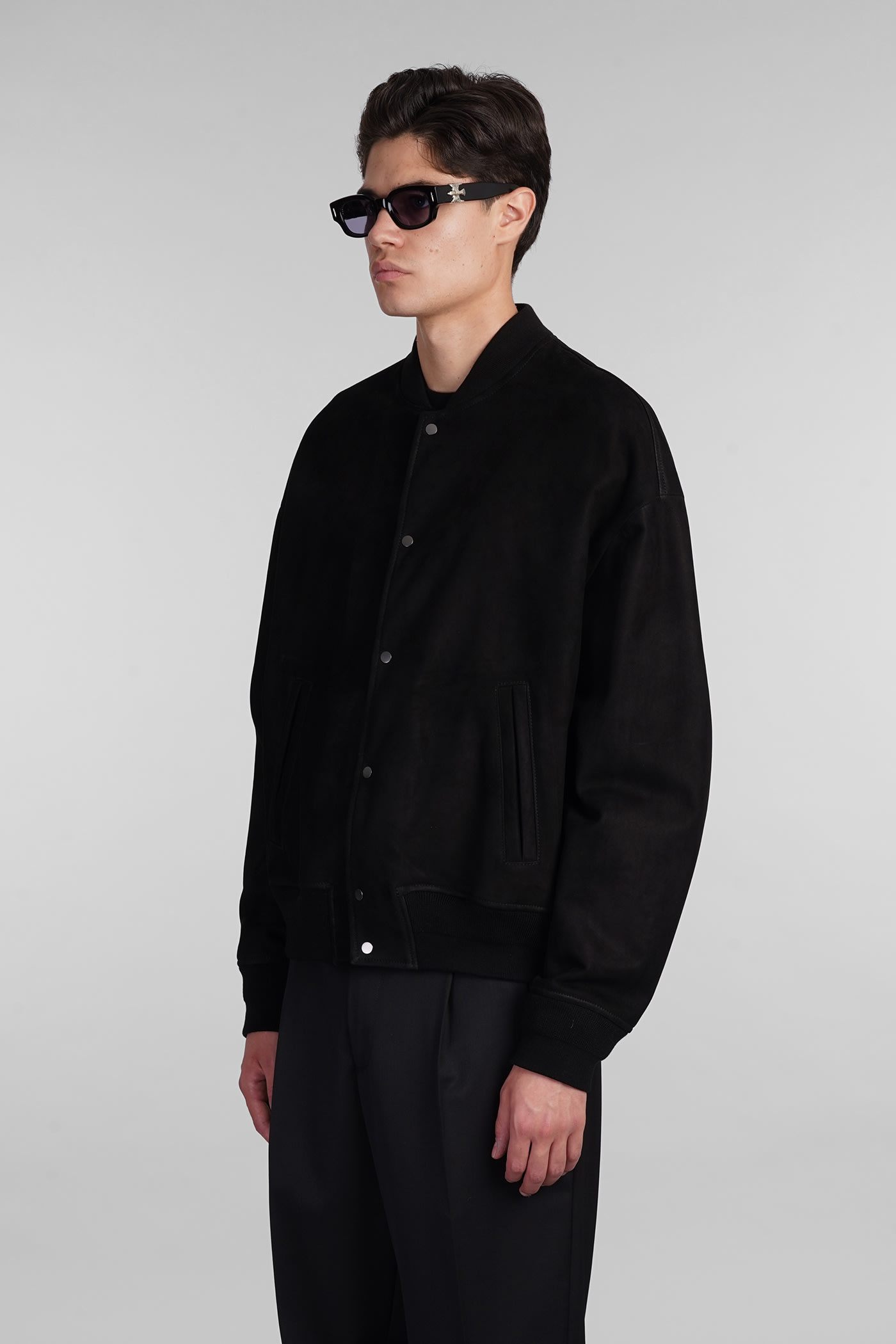 Shop Salvatore Santoro Bomber In Black Leather