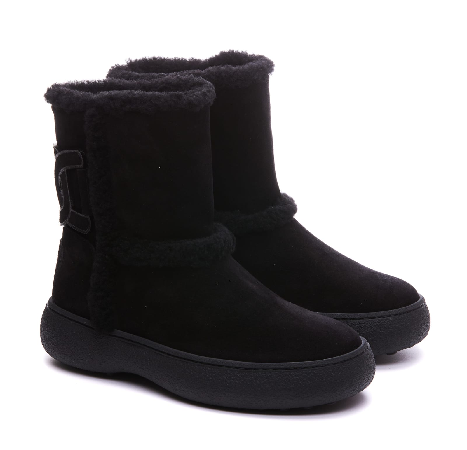 Shop Tod's Logo Patch Boots In Nero