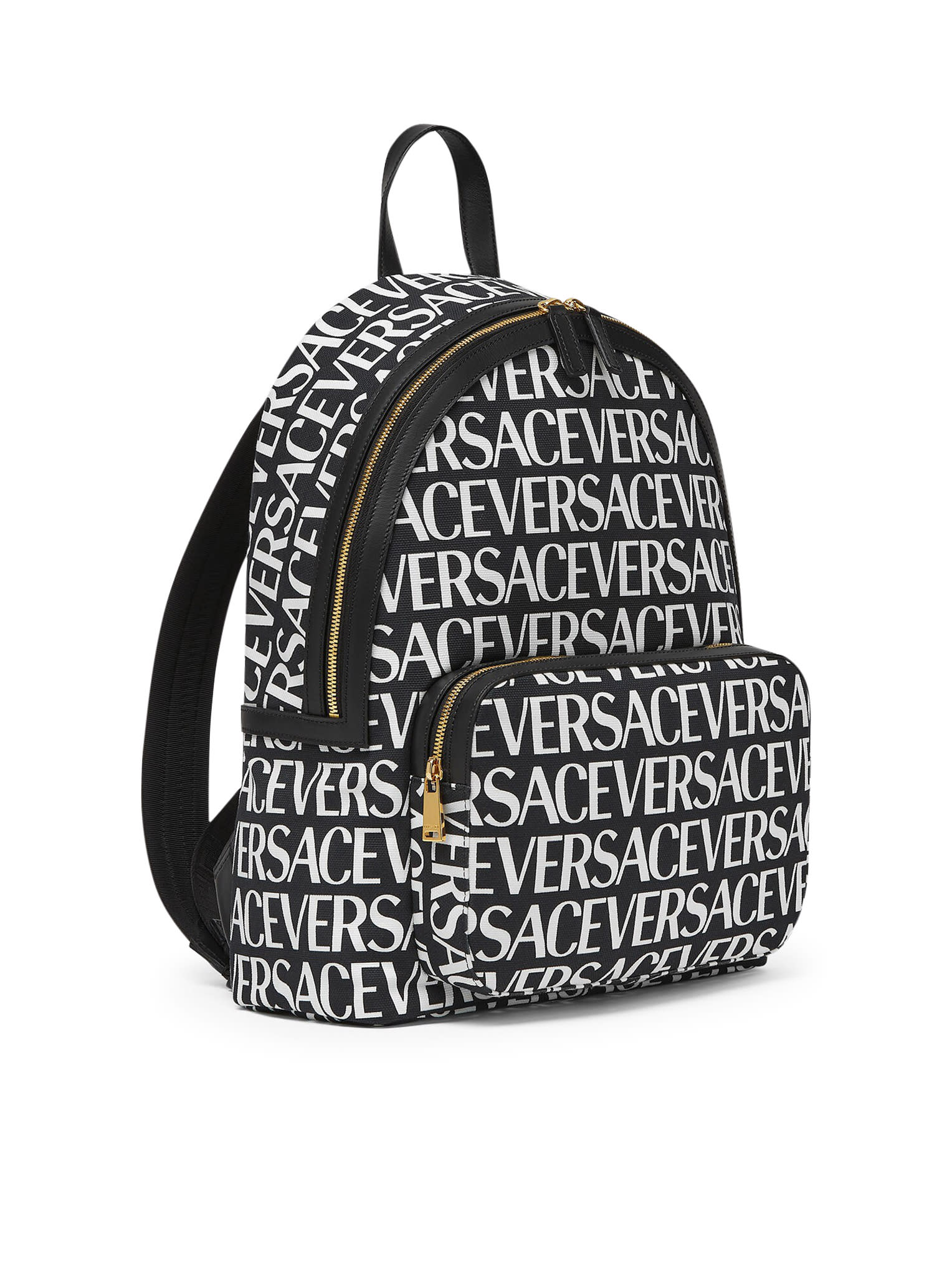 Versace All-over Backpack In Black 