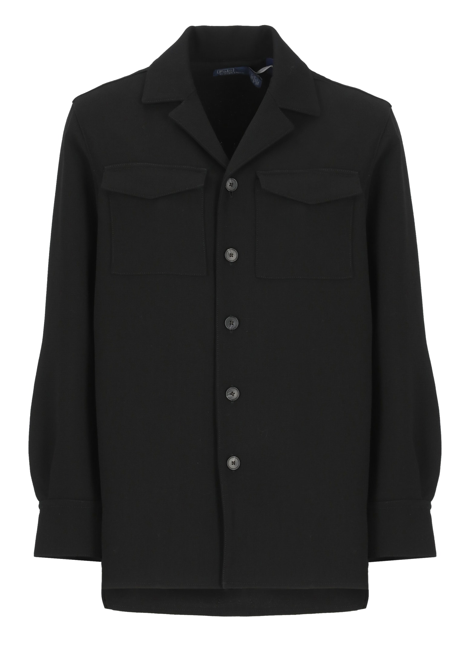 Shop Ralph Lauren Wool Coat In Black