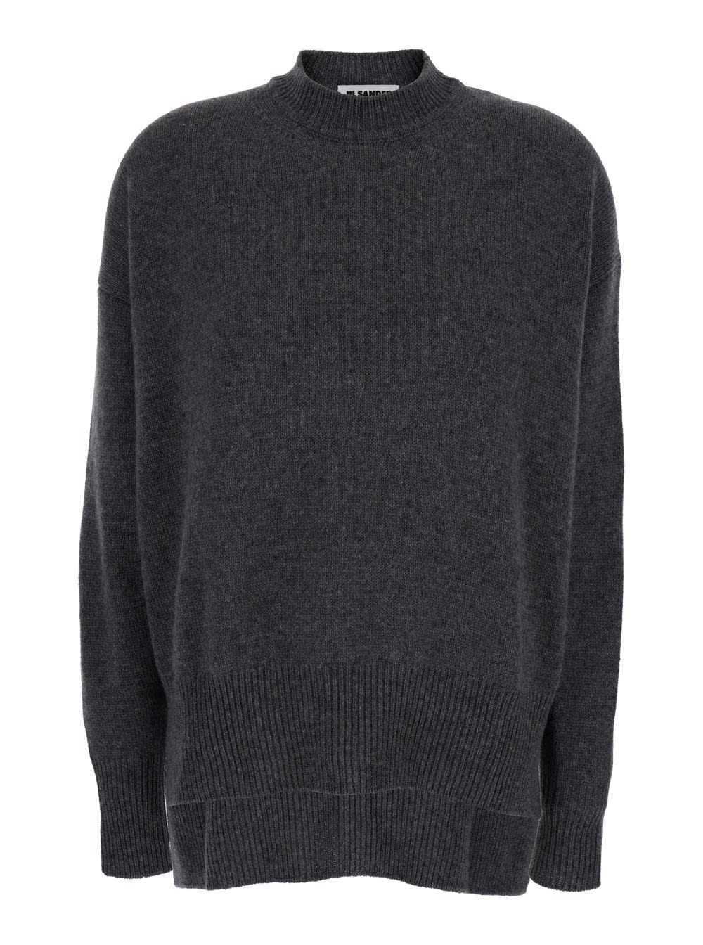 Shop Jil Sander Grey Ribbed Pullover In Cashmere Woman