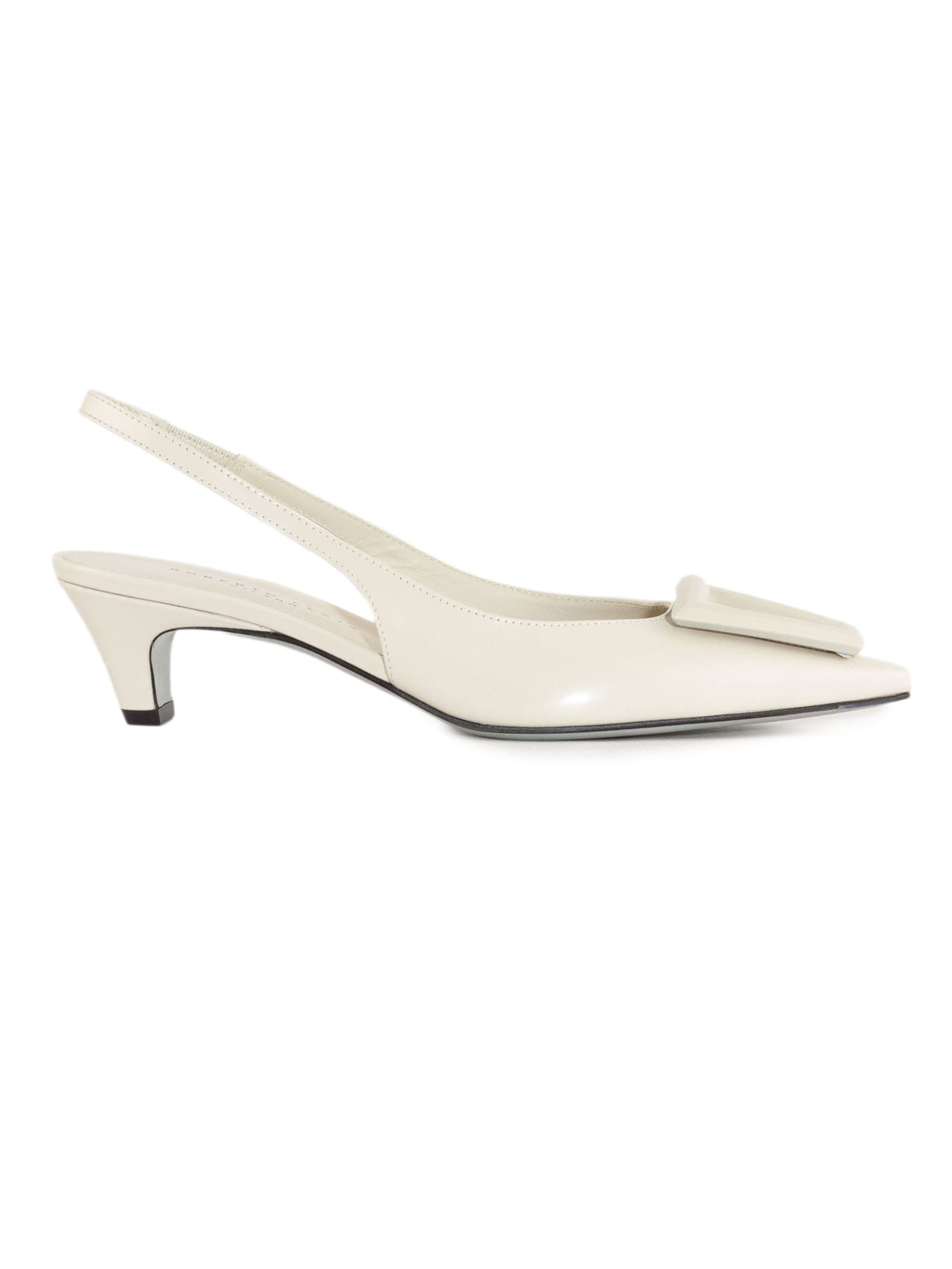 Dorien Bone White Leather Slingback