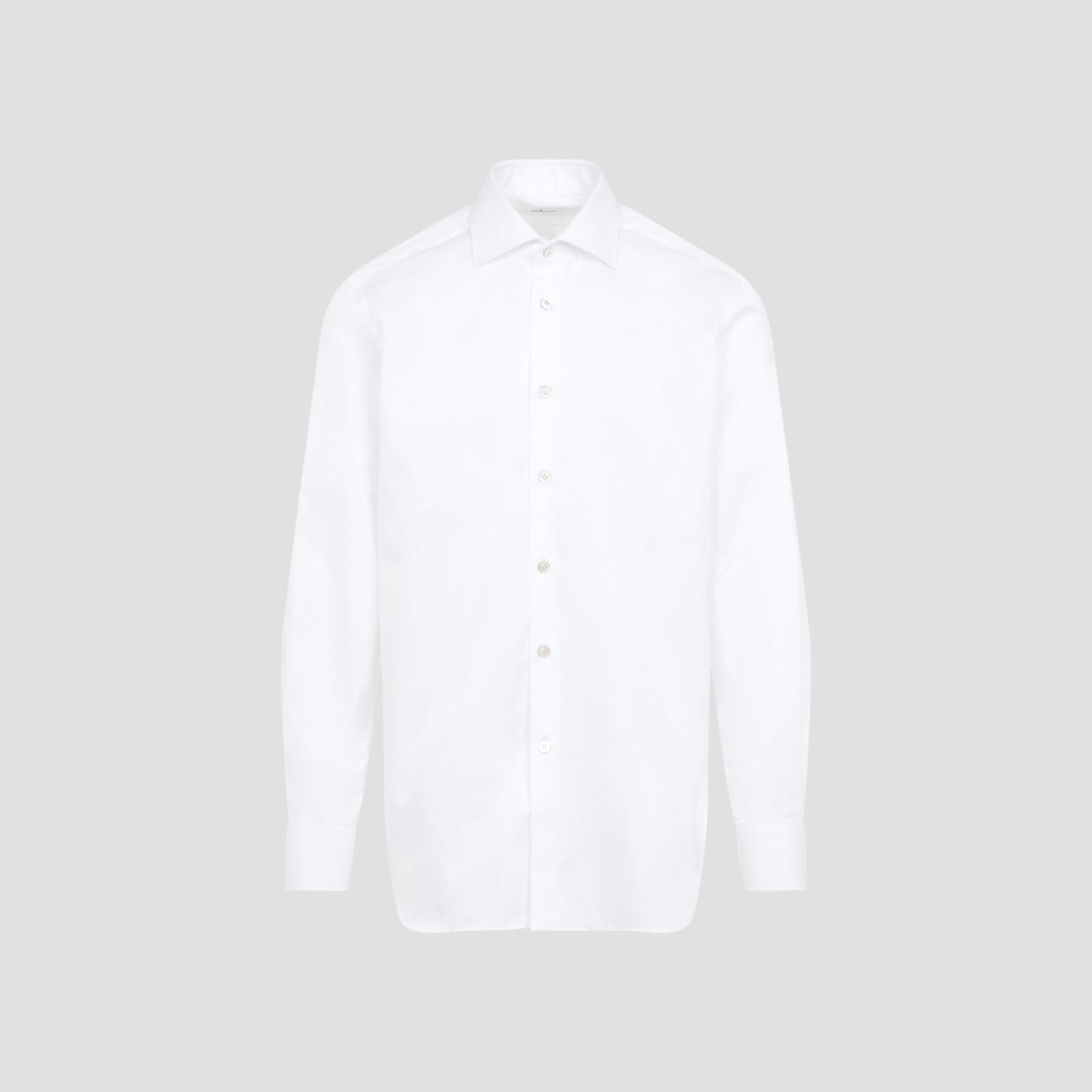 Shop Kiton Cotton Shirt In Bianco