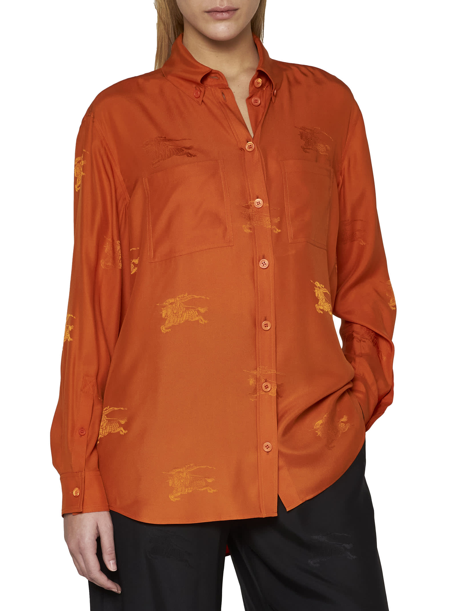 Shop Burberry Shirt In Orange