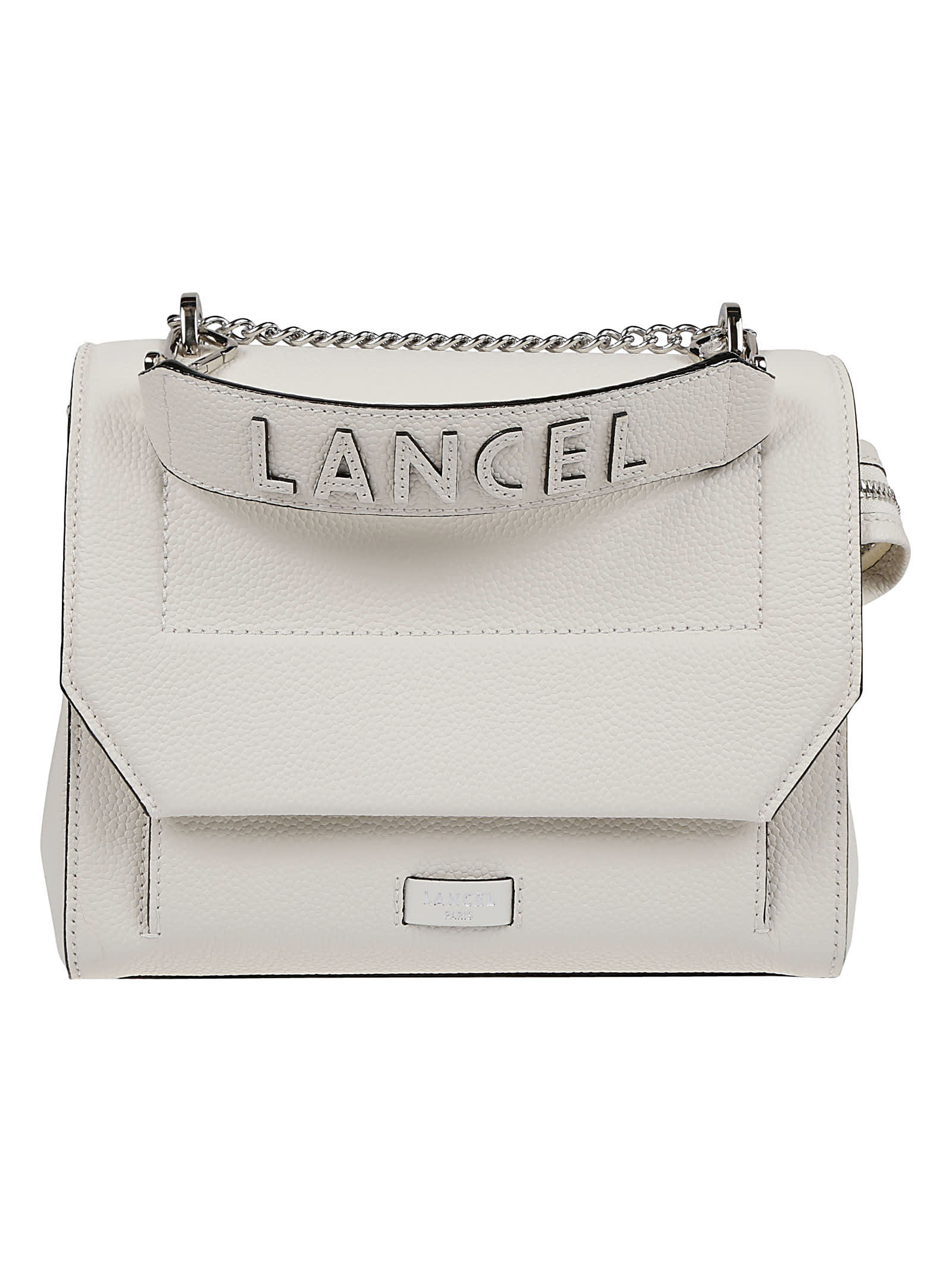 Shop Lancel Ninon De Medium Flap Bag In Neige