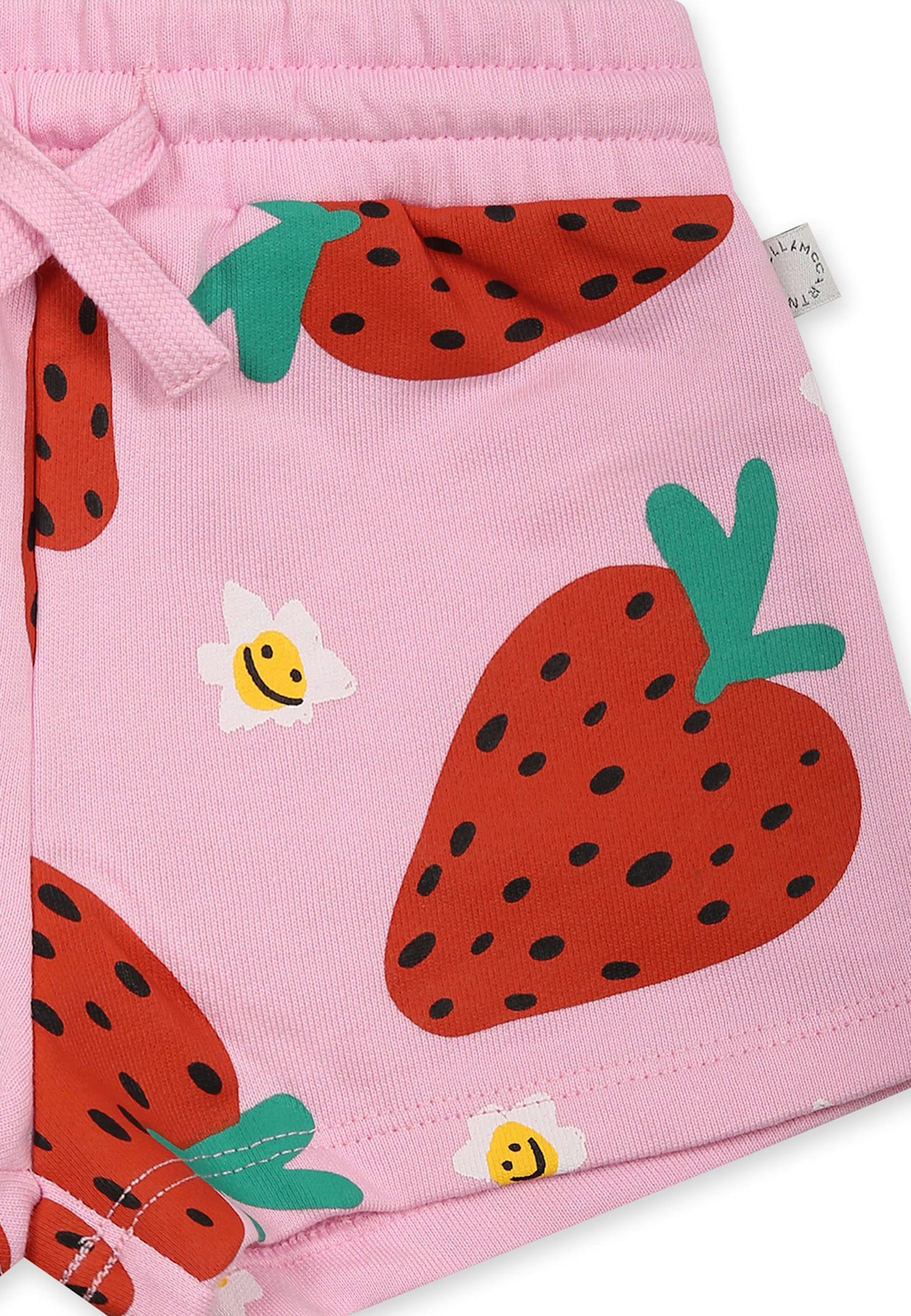 Stella Mccartney Pink Shorts For Baby Girl With Strawberry Print In Pink