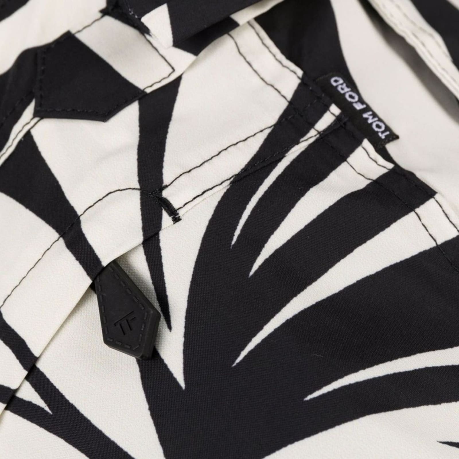 Shop Tom Ford Printed Swim Shorts In Black