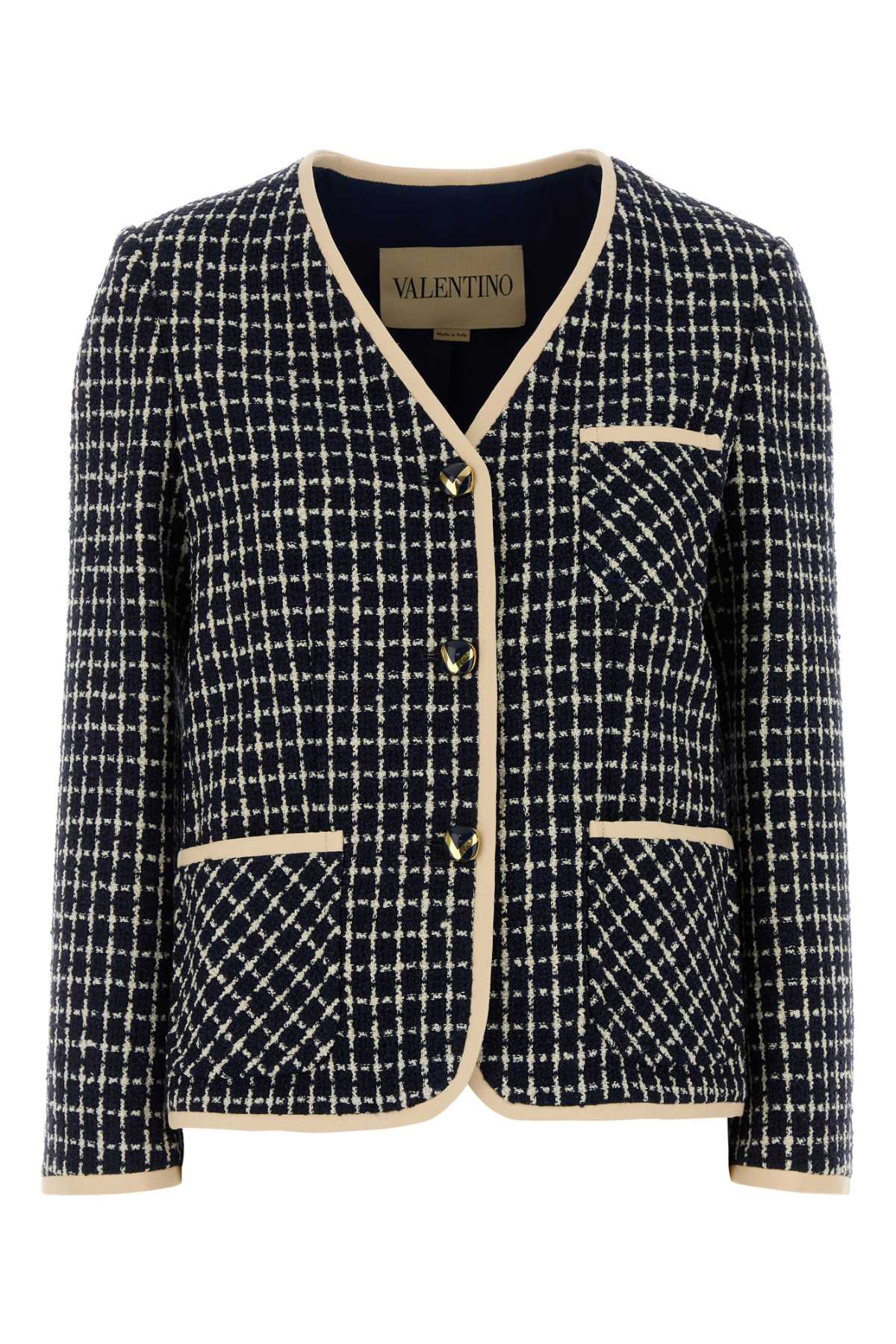 Valentino Embroidered Tweed Blazer In Multi