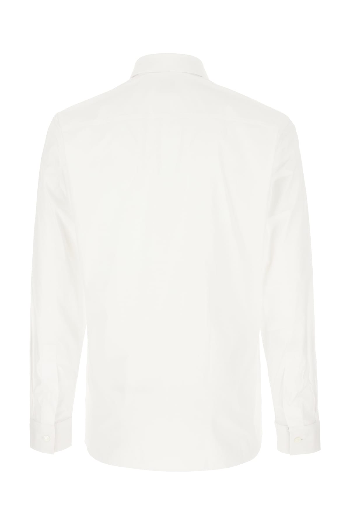 Shop Burberry White Stretch Cotton Shirt In A1464