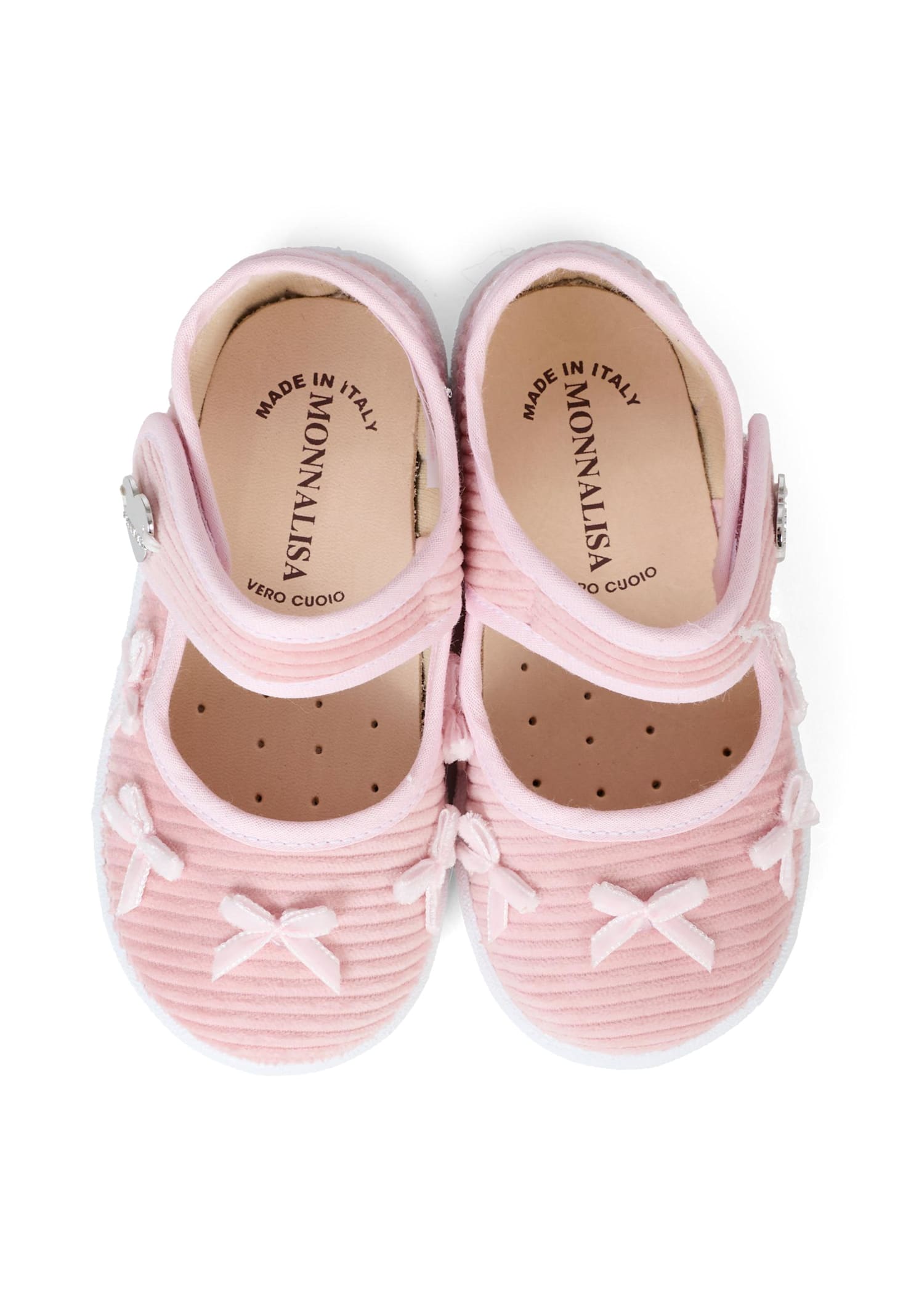 Monnalisa Pink Ballet Shoes For Girl With Bow In Pink