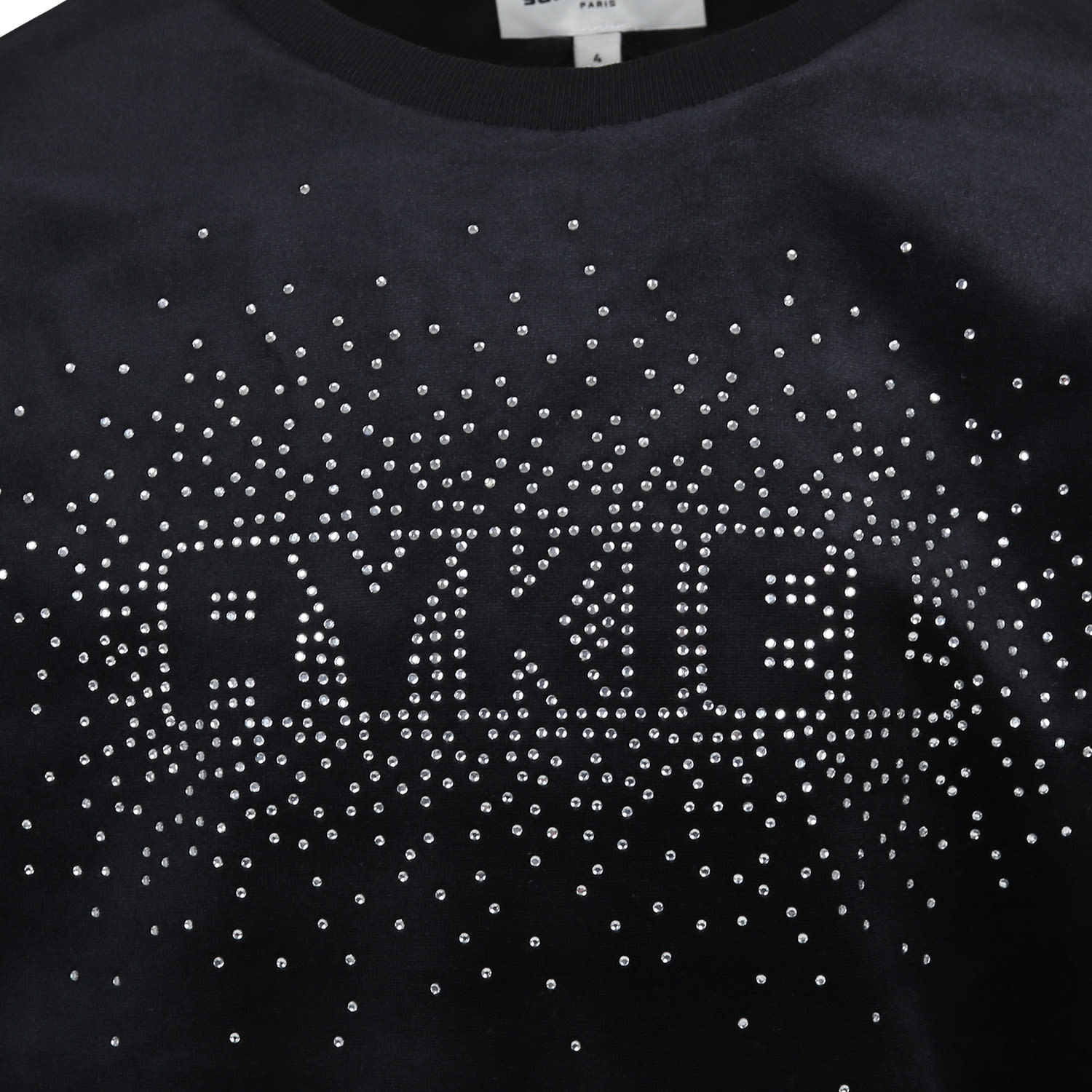 Rykiel Enfant Black Sweatshirt For Girl With Logo In Black