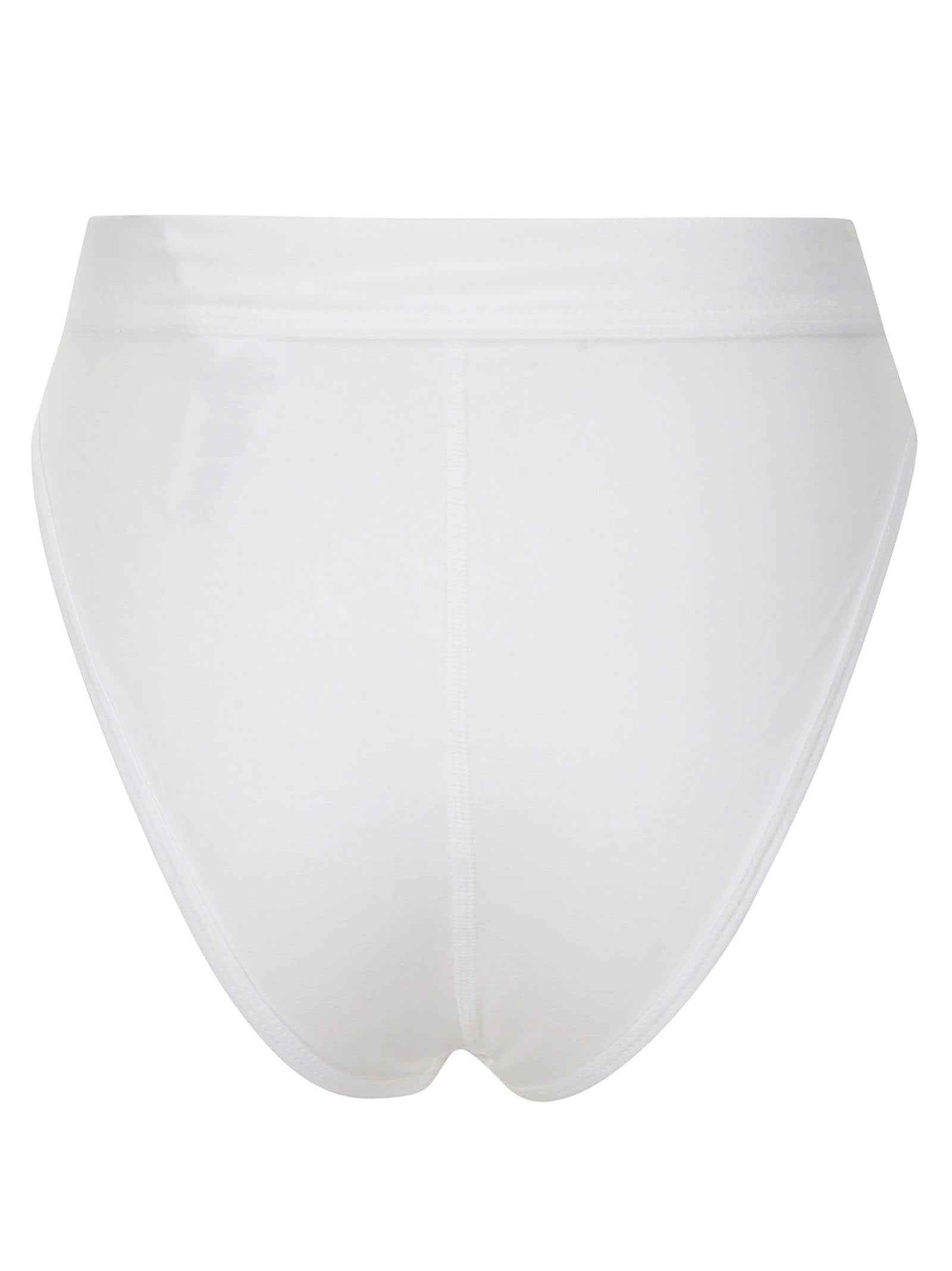 Shop Marine Serre Organic Cotton Jersey Plain High-waist Brief In White