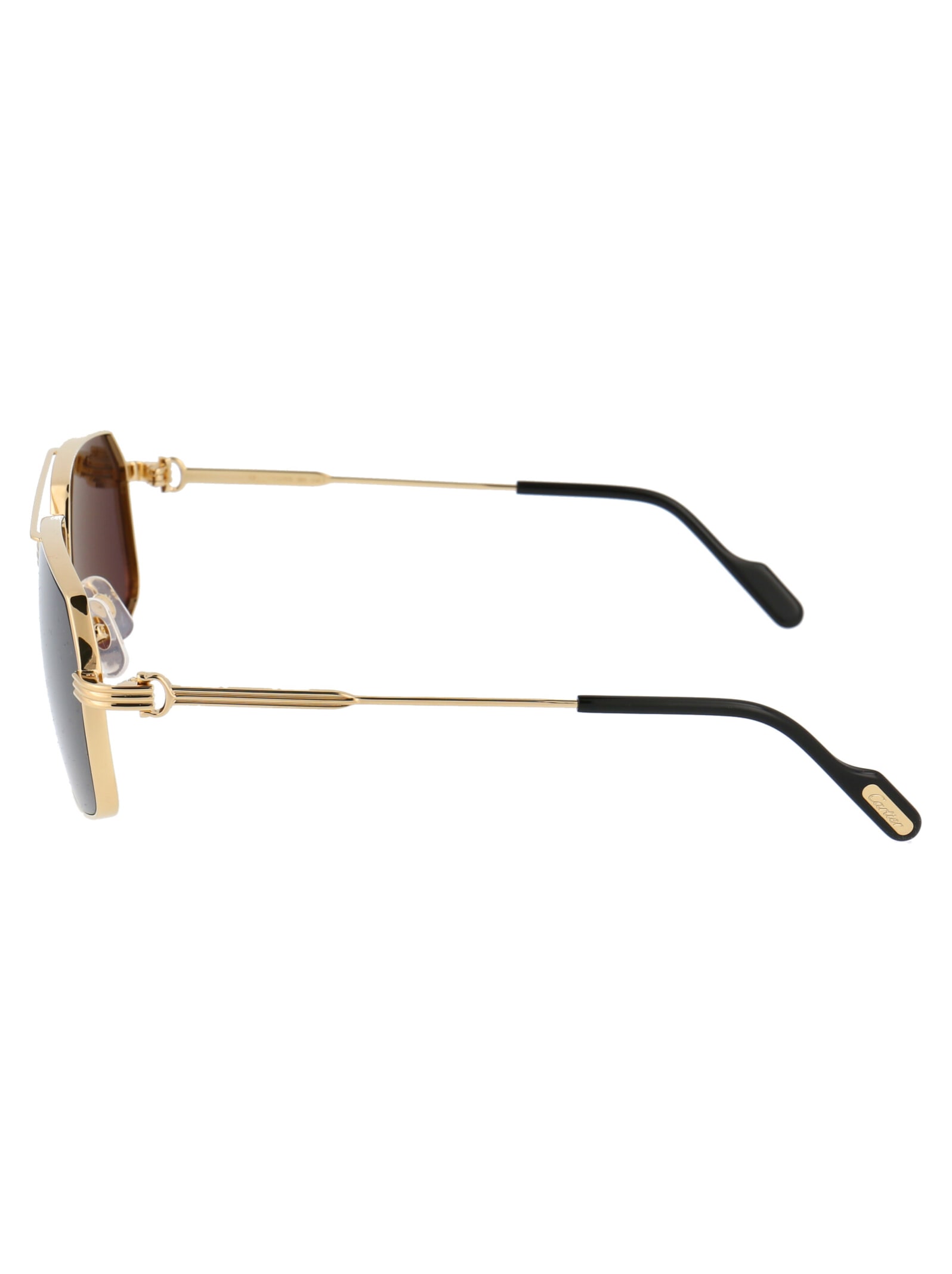 Shop Cartier Ct0270s Sunglasses In 001 Gold Gold Grey