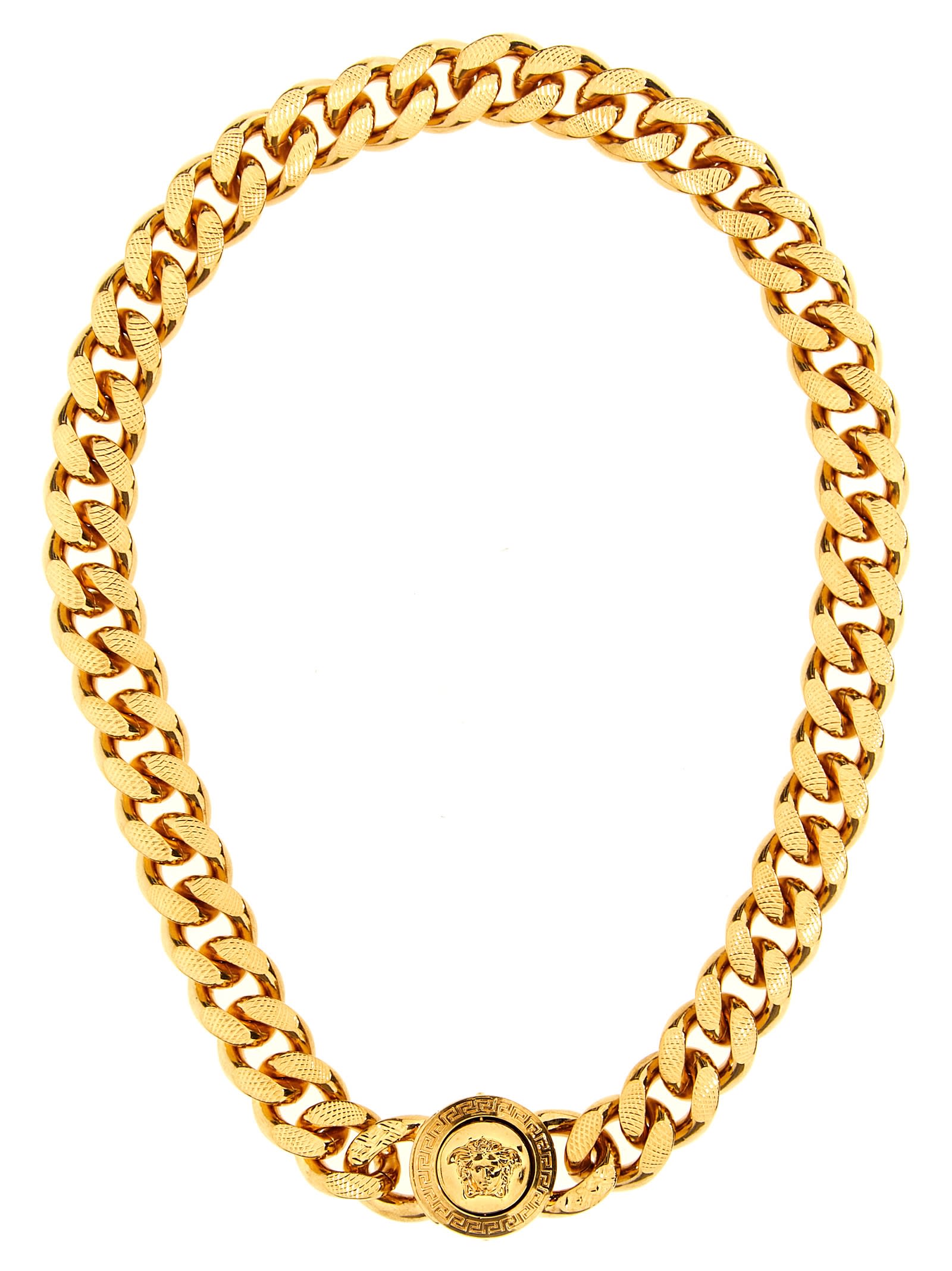 Shop Versace Medusa Necklace In Gold