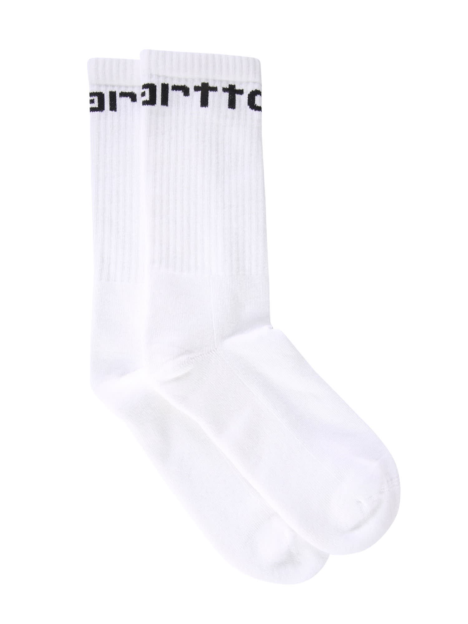 Shop Carhartt Socks With Logo Embroidered In White