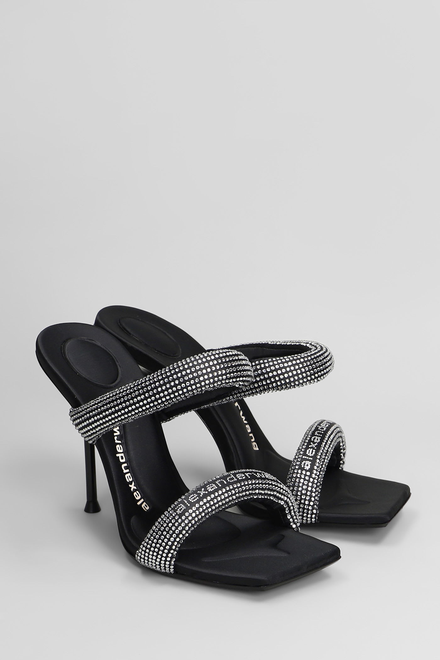 Alexander Wang Julie Tubular Crystal Embellished Slide Sandal In Multi