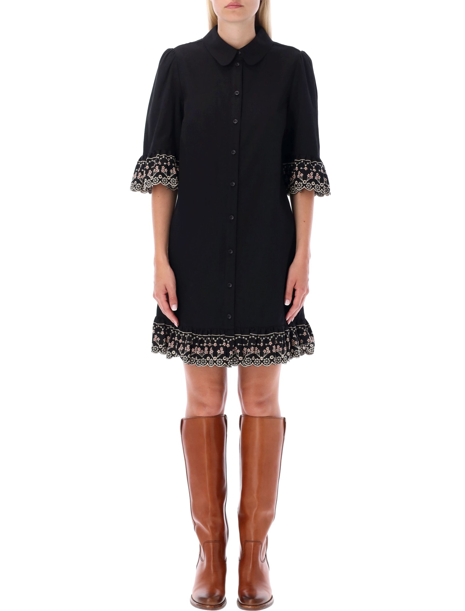 See by Chloé Embellished Shirt Dress
