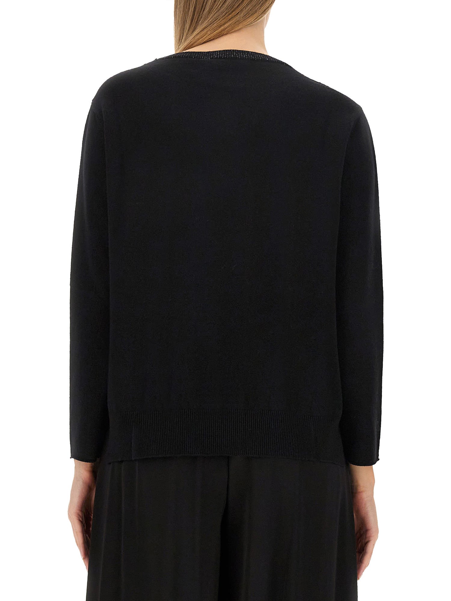 Shop Fabiana Filippi Wool Jersey. In Black
