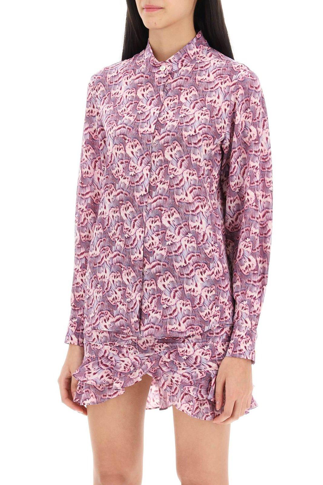 Shop Isabel Marant Ilda All-over Long-sleeved Shirt In Mauve