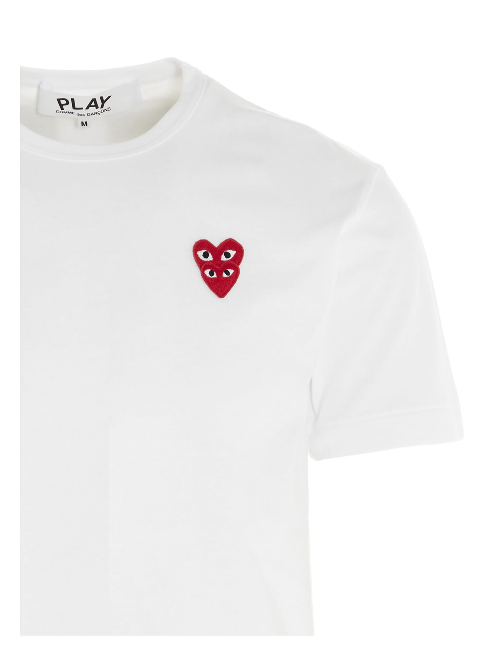 Shop Comme Des Garçons Play Play T-shirt In Bianco