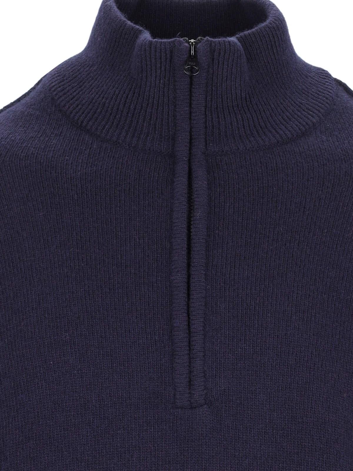 Shop C.p. Company Zip Turtleneck Sweater In Blu