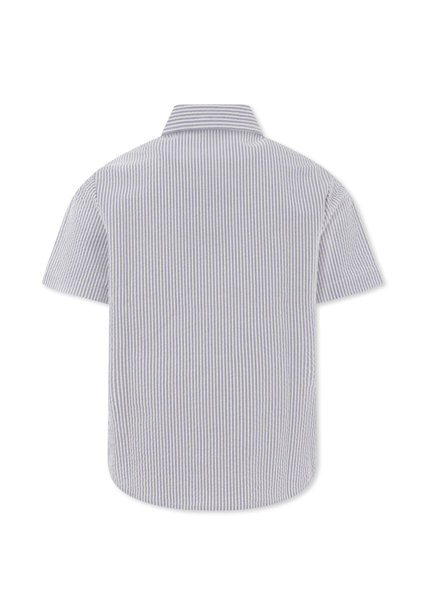 Fay Light Blue Shirt For Boy With Logo In Blue
