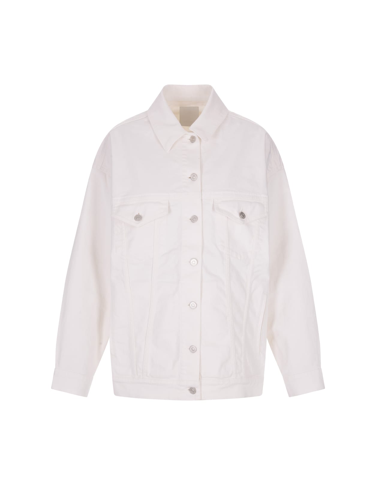 Shop Givenchy Stone Grey Denim Oversize Jacket In White