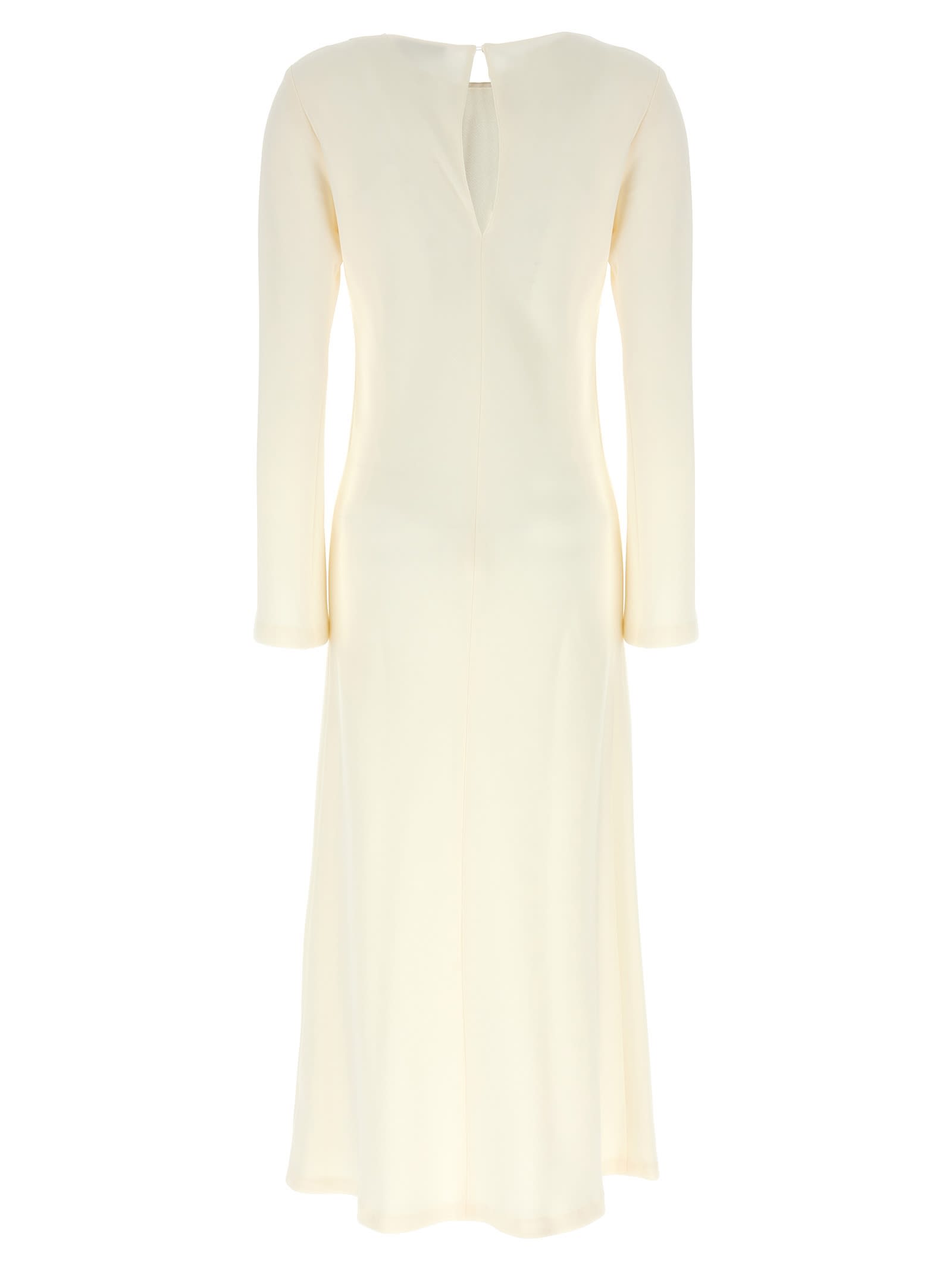 Shop Alberto Biani Sbieco Longuette Dress In White