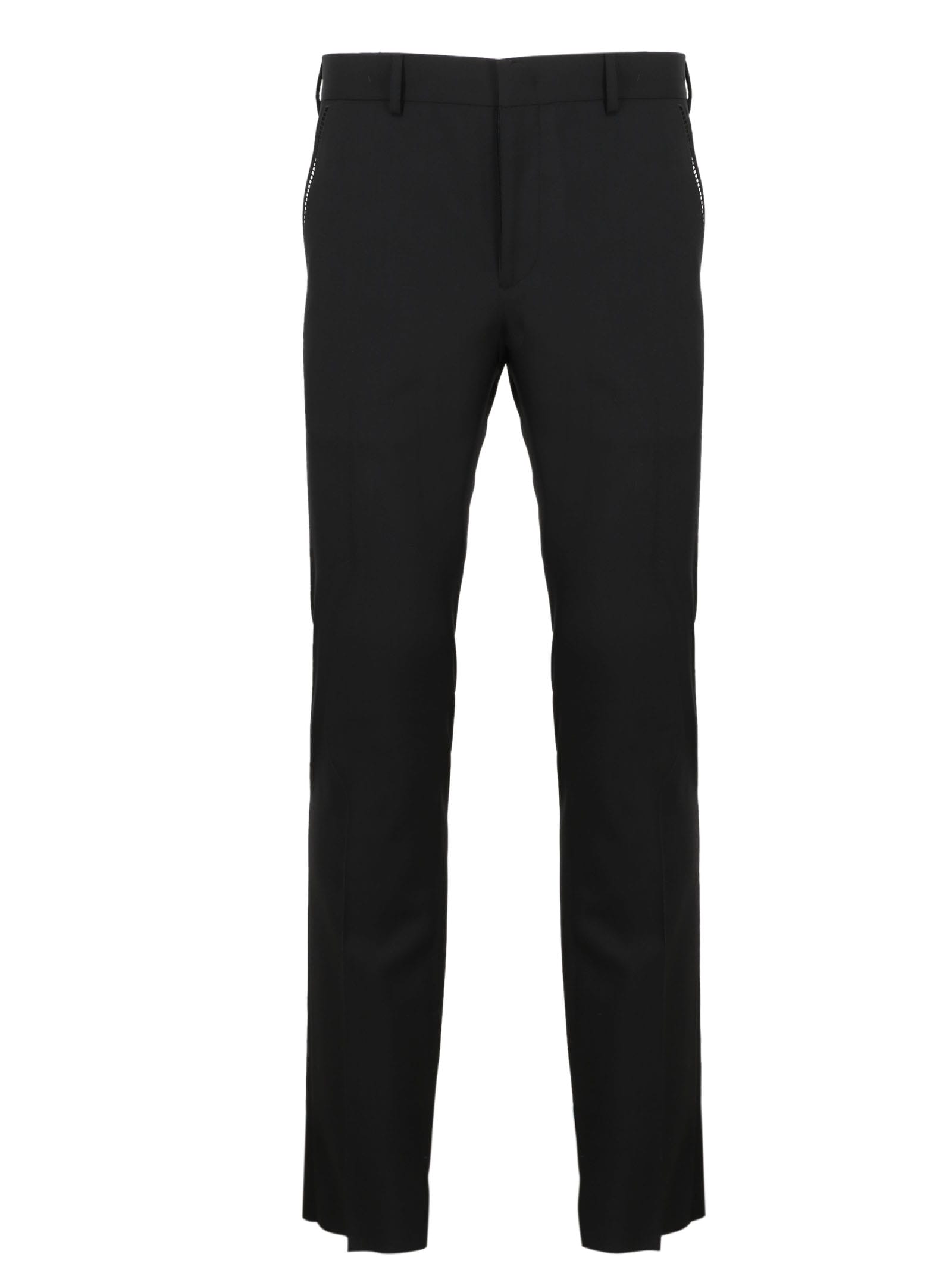 Fendi Embroidered Wool Trousers