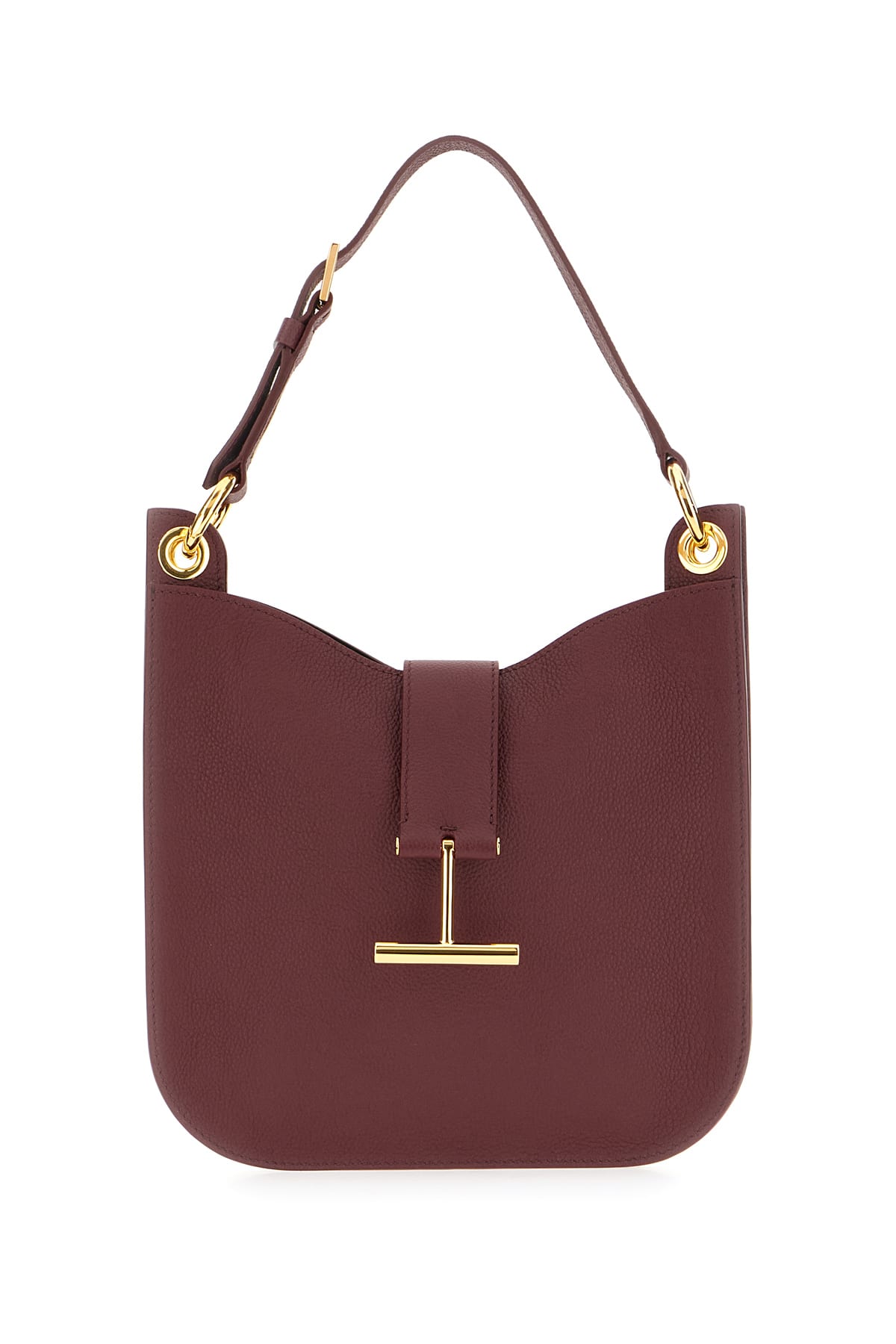 Tom Ford Plum Leather Small Tara Shoulder Bag In Red