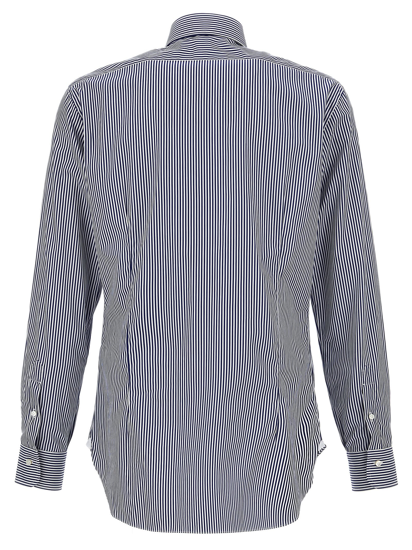 Shop Barba Napoli Striped Shirt In Blue