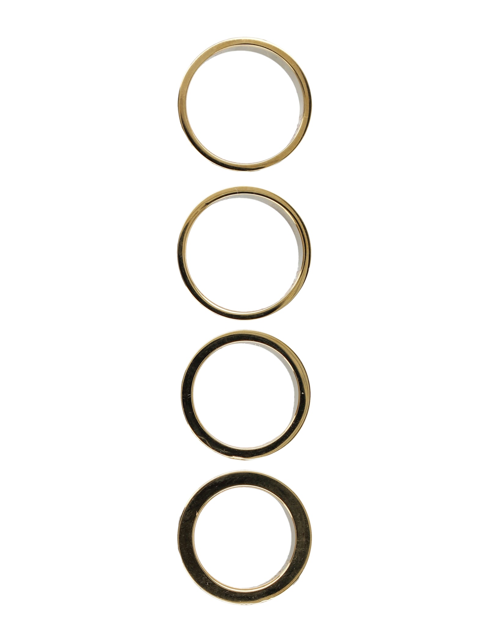 Mm6 Maison Margiela 4 Ring Sculptural Gold Stacked Numeric Rings Set In Gold