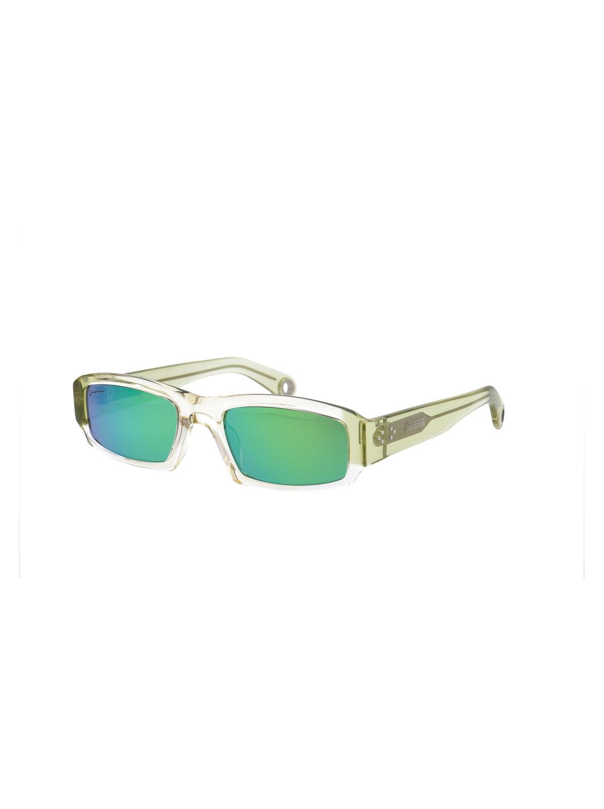 Shop Jacquemus Les Lunettes Altu Rectangular Frame Sunglasses In Multi Green